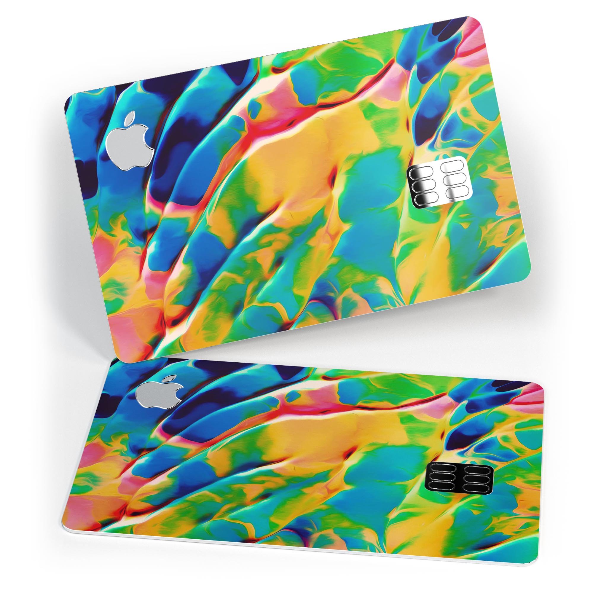Blurred Abstract Flow V25 decal skin for Apple Card, showcasing a vibrant abstract design with premium vinyl finish.