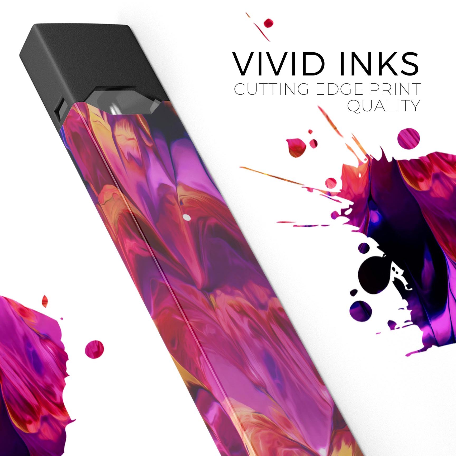 Blurred Abstract Flow V28 skin-wrap sticker designed for JUUL vaping device, showcasing vibrant abstract design and protective features.