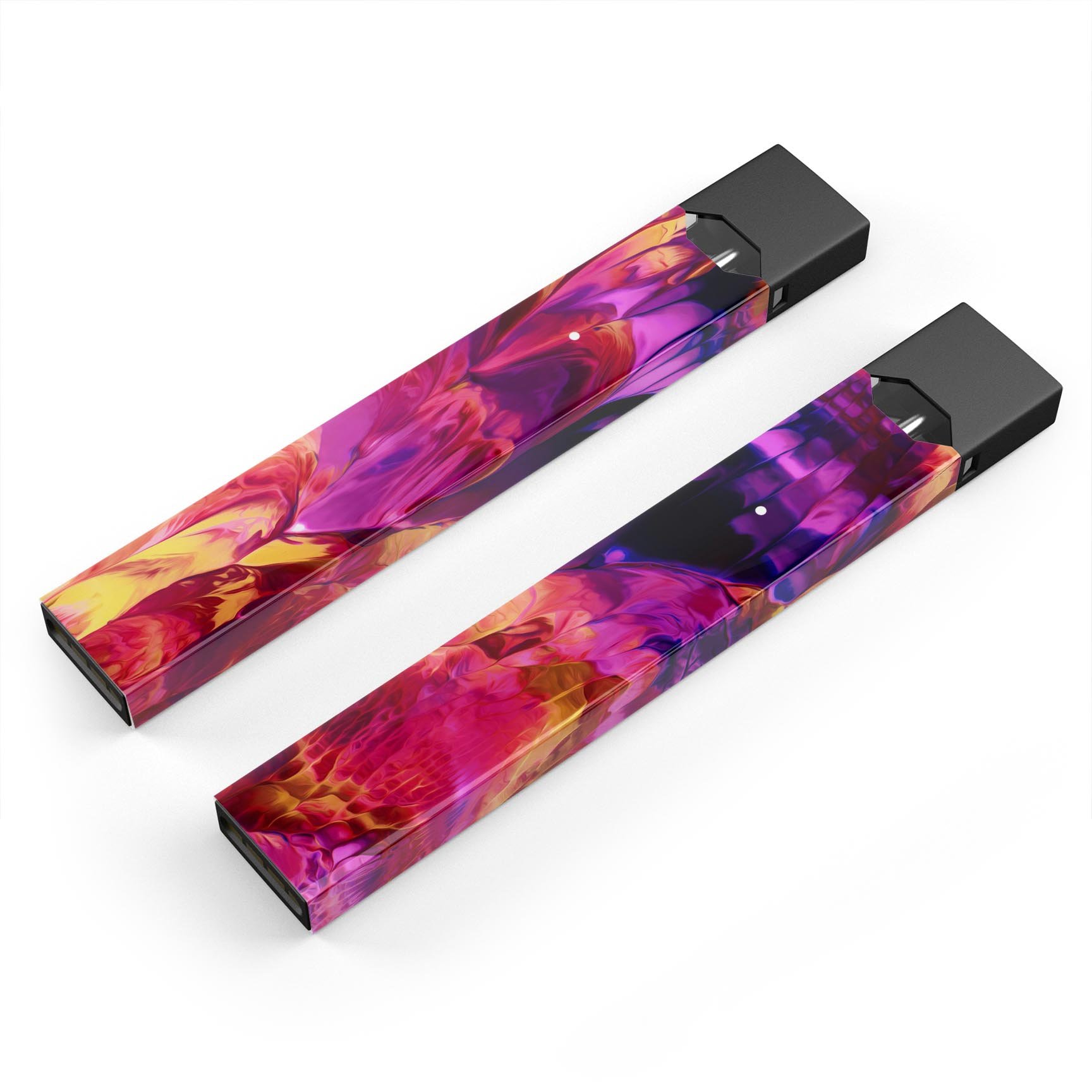 Blurred Abstract Flow V28 skin-wrap sticker designed for JUUL vaping device, showcasing vibrant abstract design and protective features.
