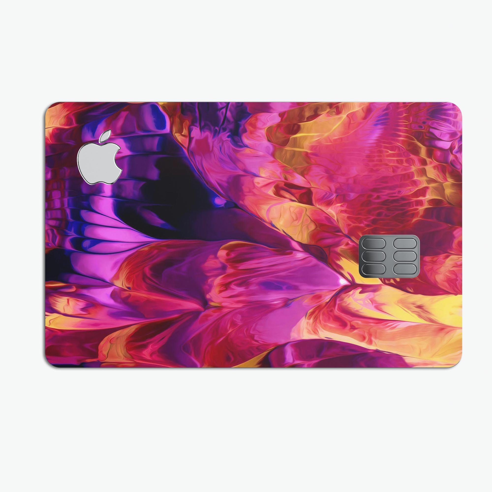 Blurred Abstract Flow V28 skin decal for Apple Card, showcasing a vibrant abstract design with a premium finish.
