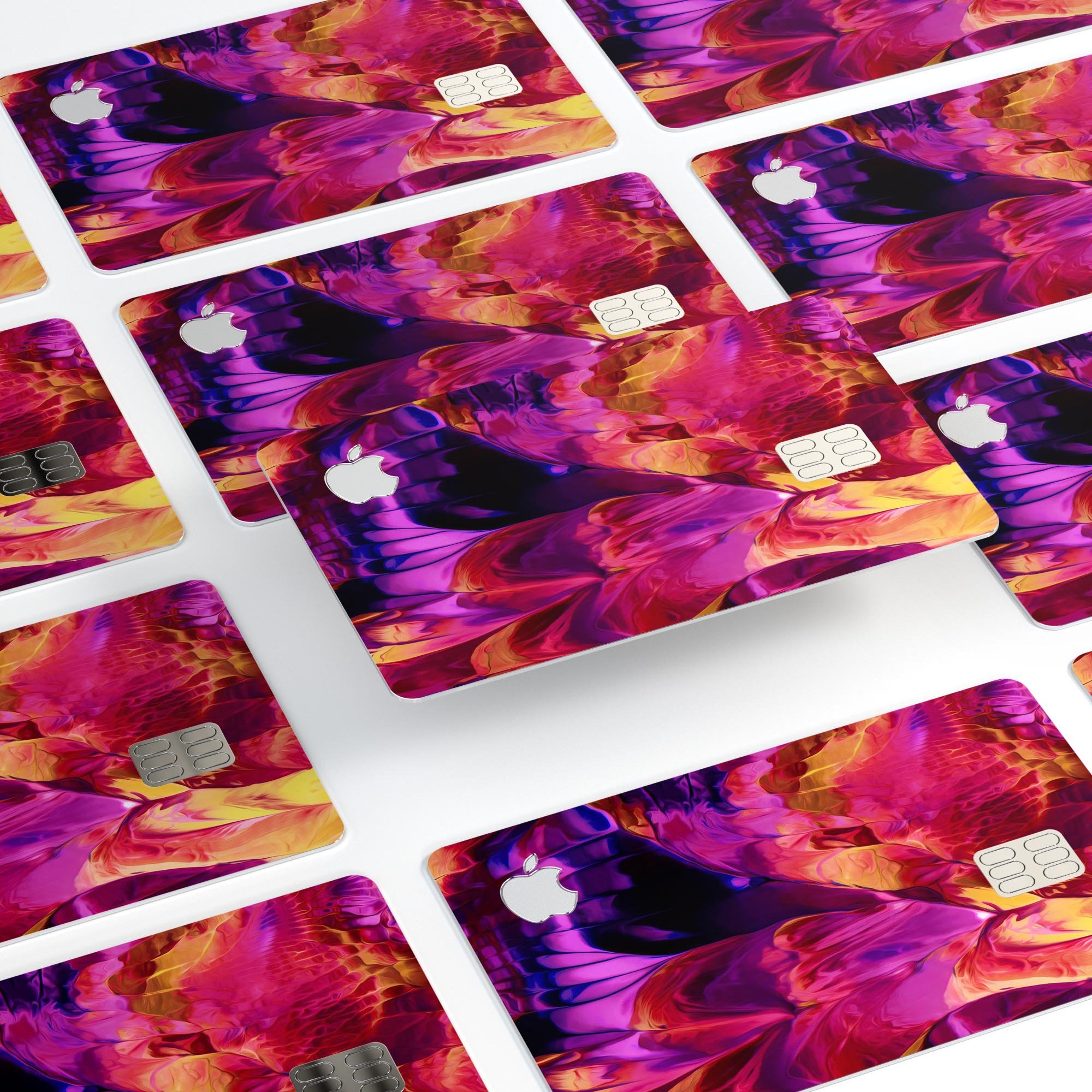 Blurred Abstract Flow V28 skin decal for Apple Card, showcasing a vibrant abstract design with a premium finish.