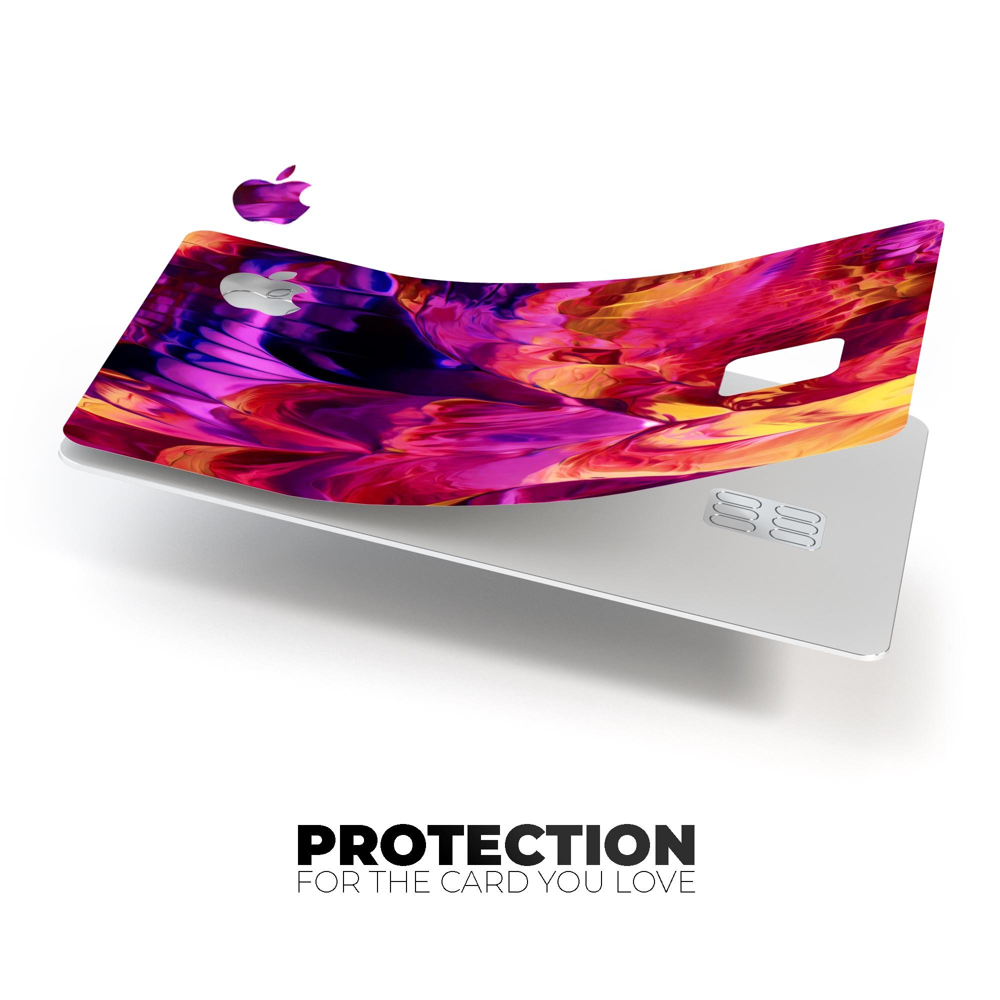 Blurred Abstract Flow V28 skin decal for Apple Card, showcasing a vibrant abstract design with a premium finish.