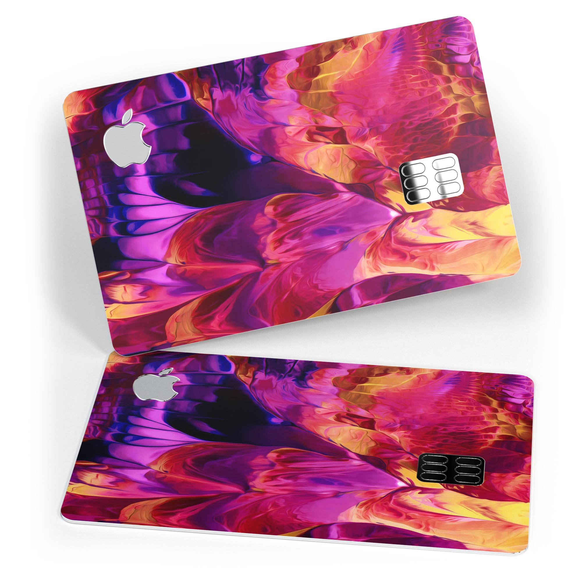 Blurred Abstract Flow V28 skin decal for Apple Card, showcasing a vibrant abstract design with a premium finish.