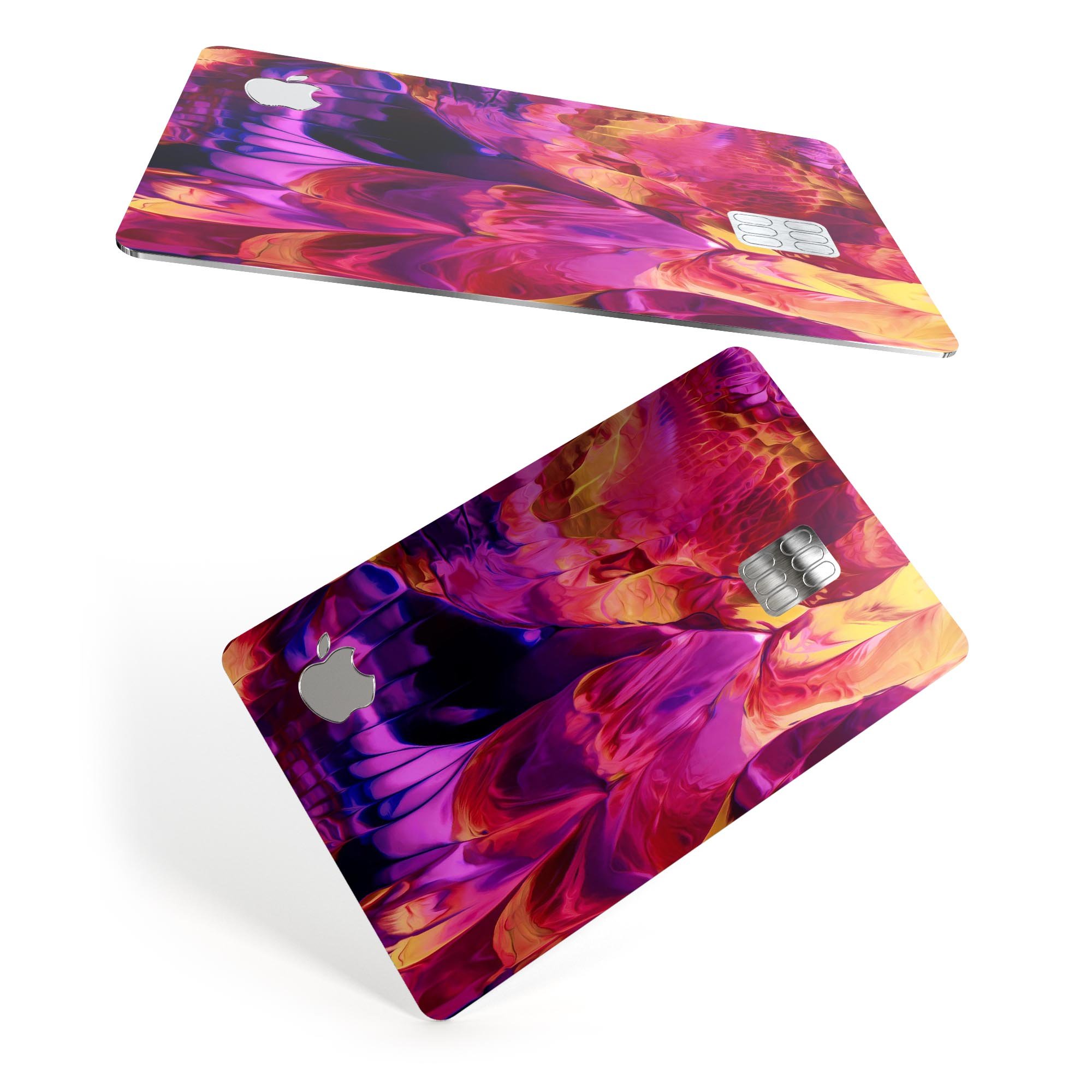 Blurred Abstract Flow V28 skin decal for Apple Card, showcasing a vibrant abstract design with a premium finish.