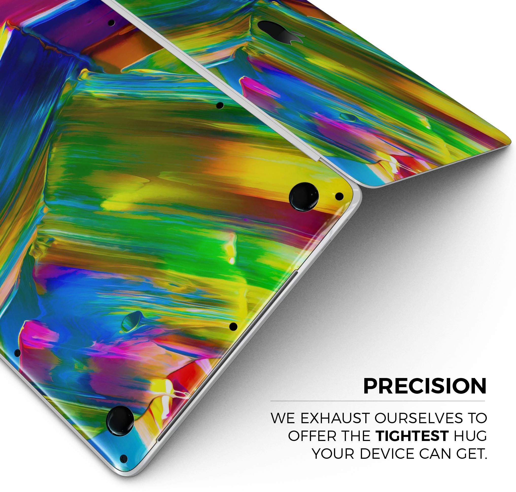 Blurred Abstract Flow V29 skin decal wrap kit for MacBook, showcasing vibrant design and premium vinyl material.