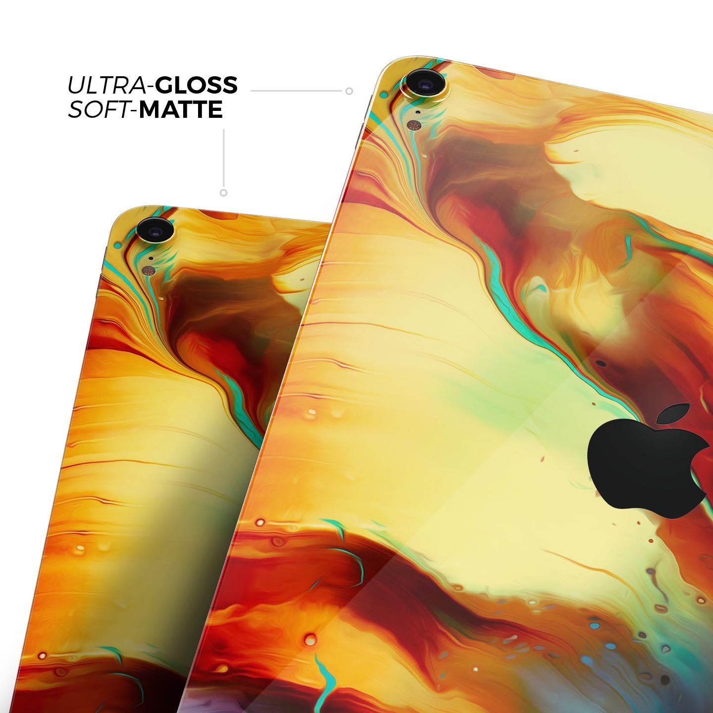 Blurred Abstract Flow V36 skin decal for Apple iPad, showcasing vibrant abstract design and premium 3M material.