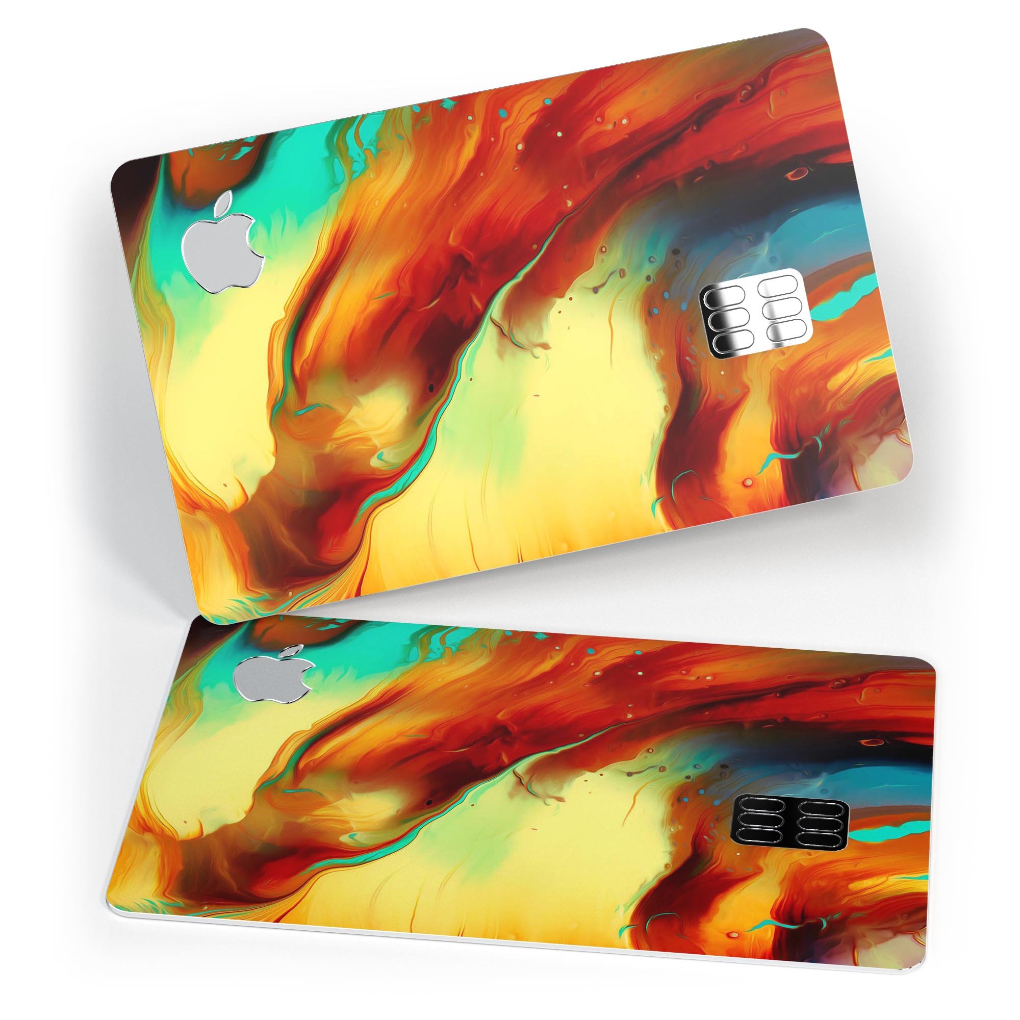 Blurred Abstract Flow V36 decal skin for Apple Card, showcasing a vibrant abstract design with premium vinyl finish.
