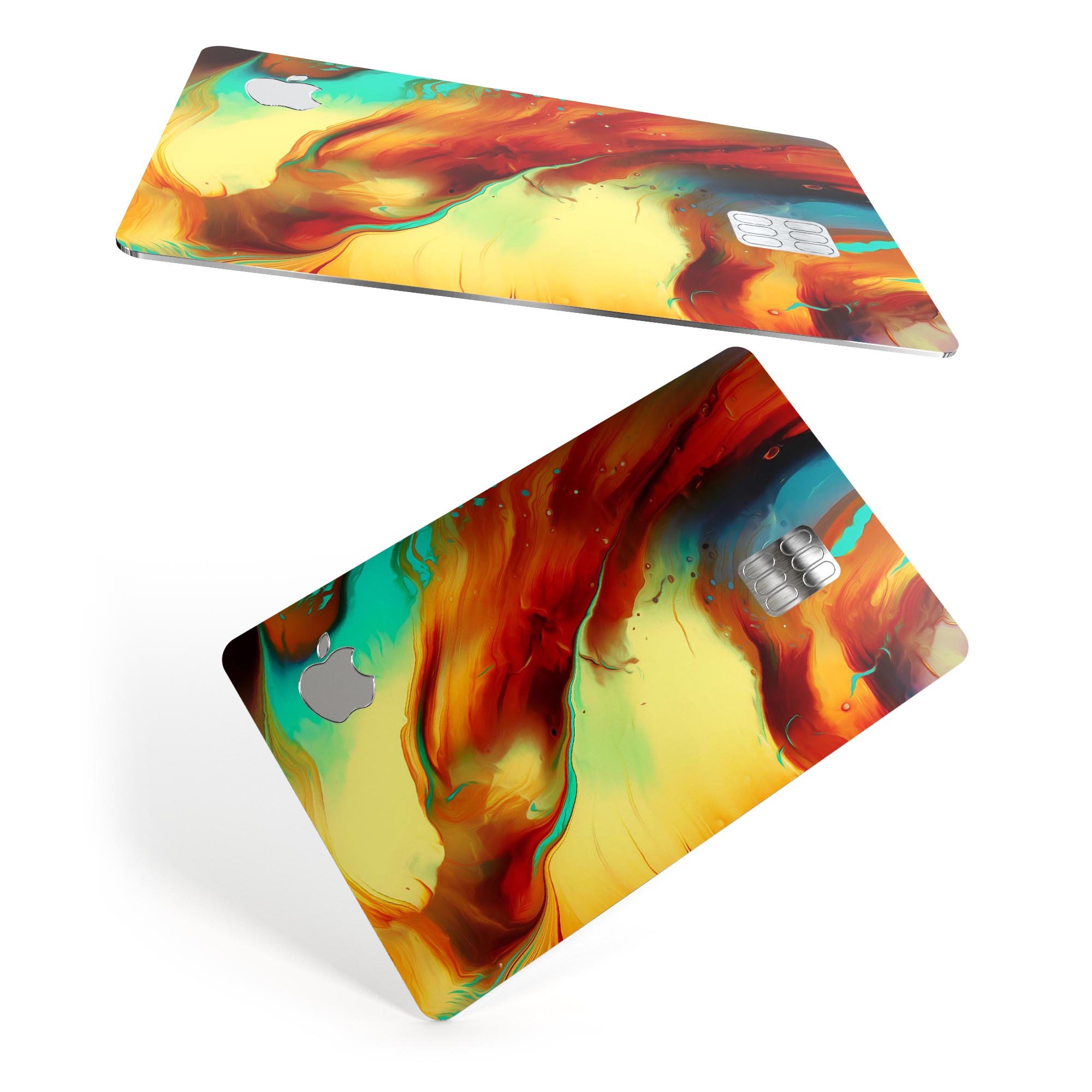Blurred Abstract Flow V36 decal skin for Apple Card, showcasing a vibrant abstract design with premium vinyl finish.