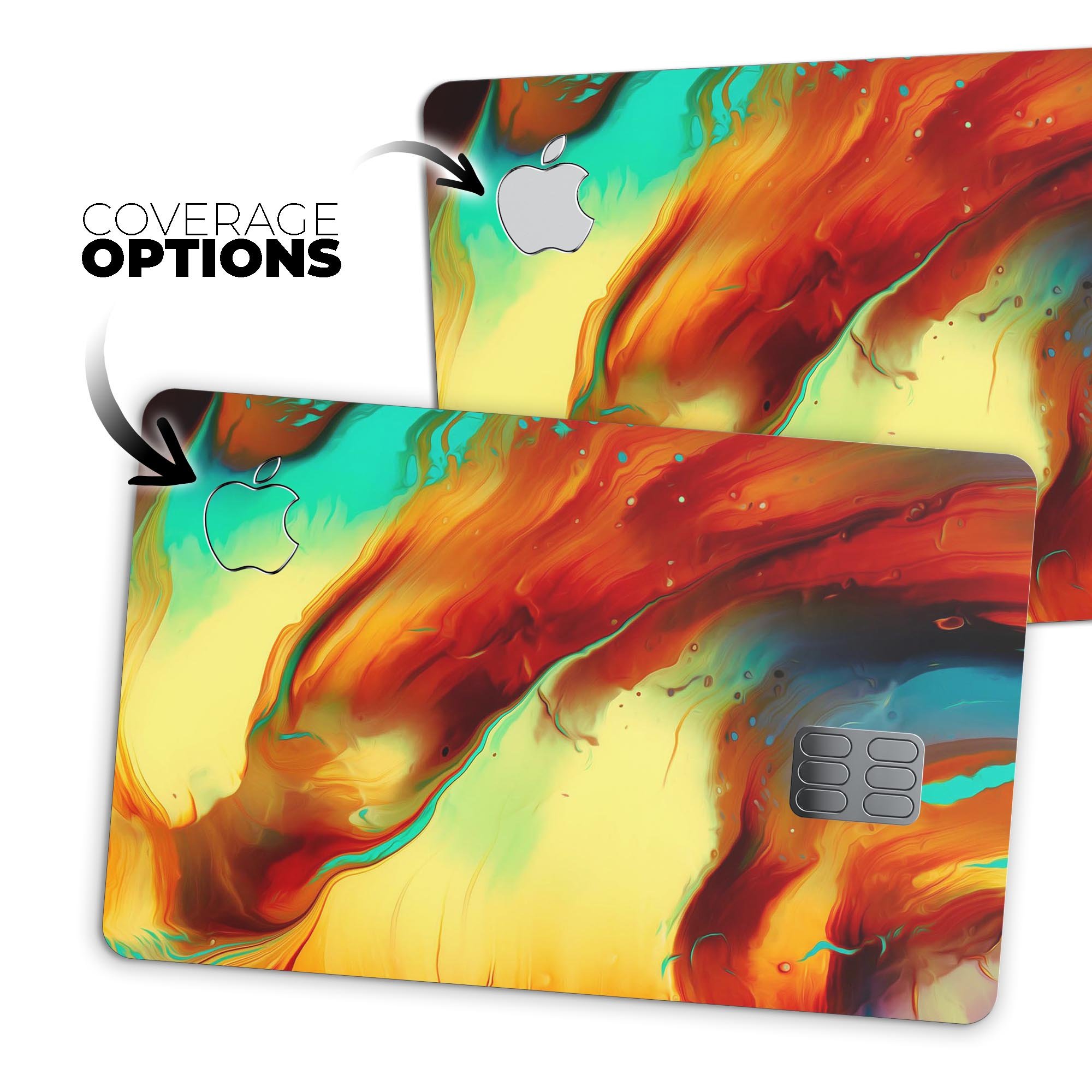 Blurred Abstract Flow V36 decal skin for Apple Card, showcasing a vibrant abstract design with premium vinyl finish.