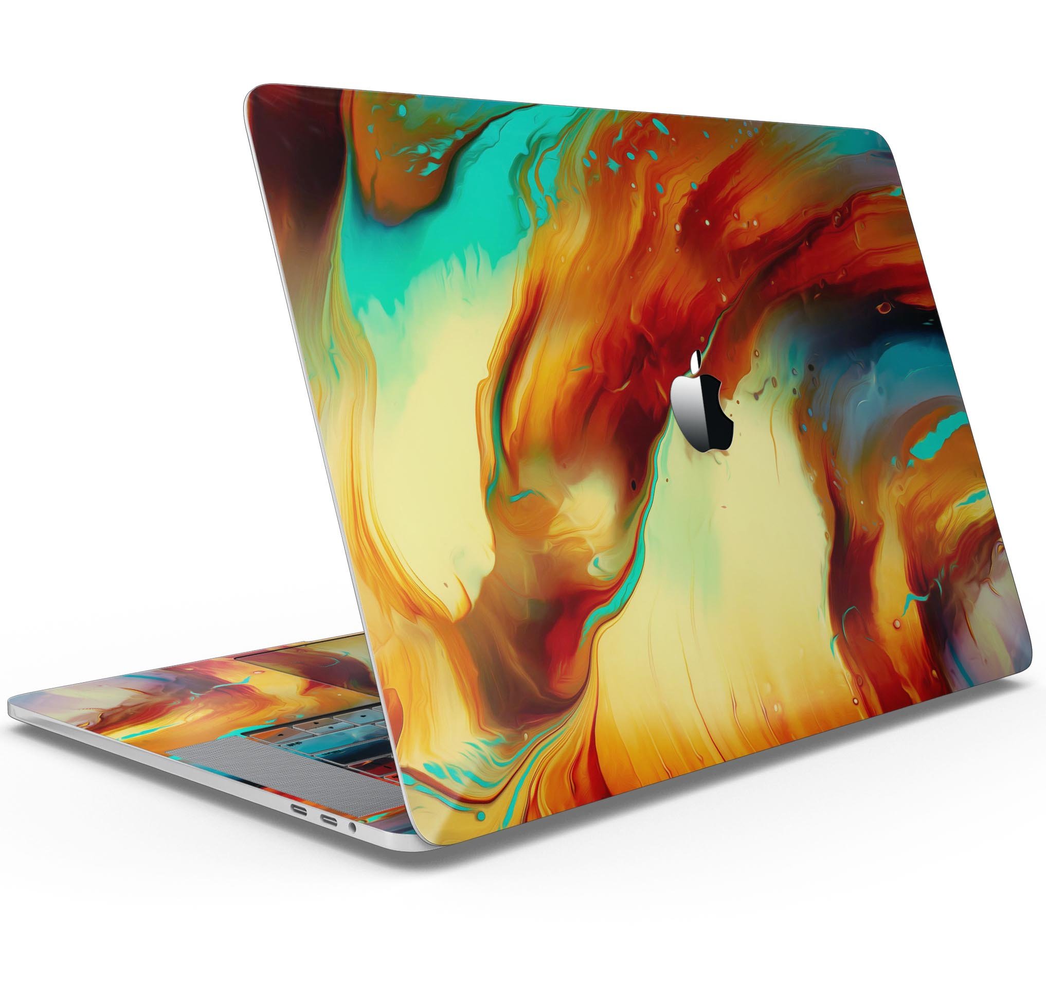Blurred Abstract Flow V36 skin decal wrap kit for Apple MacBook, showcasing a vibrant abstract design with a smooth finish.
