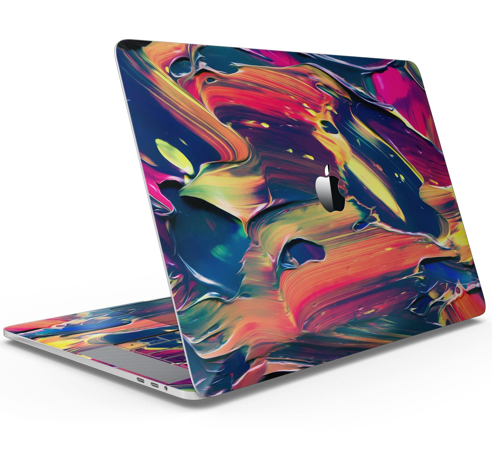 Blurred Abstract Flow V38 skin decal wrap kit for MacBook, showcasing a stylish design and premium vinyl material.