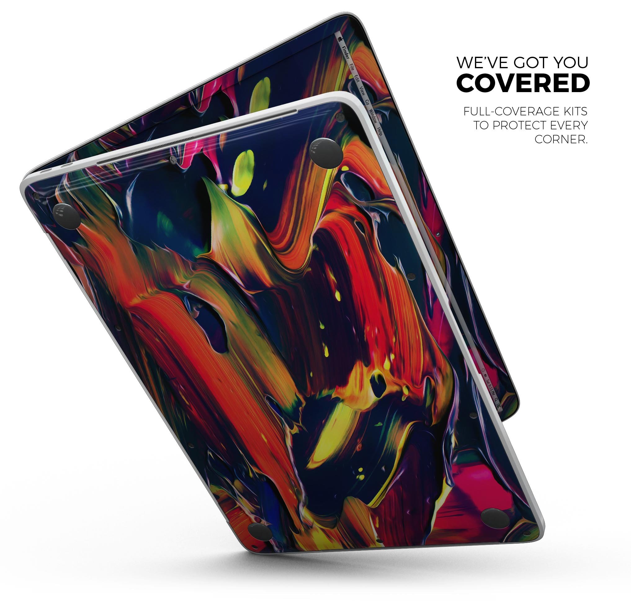 Blurred Abstract Flow V38 skin decal wrap kit for MacBook, showcasing a stylish design and premium vinyl material.
