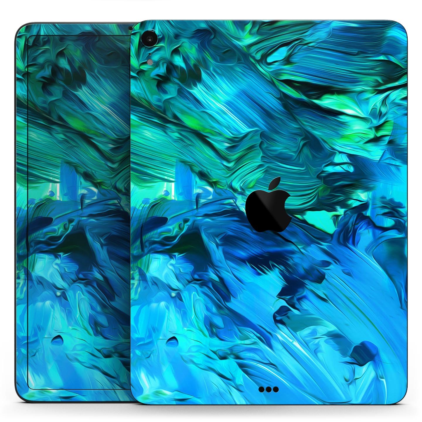 Blurred Abstract Flow V40 skin decal for Apple iPad, showcasing a vibrant abstract design with a smooth finish.