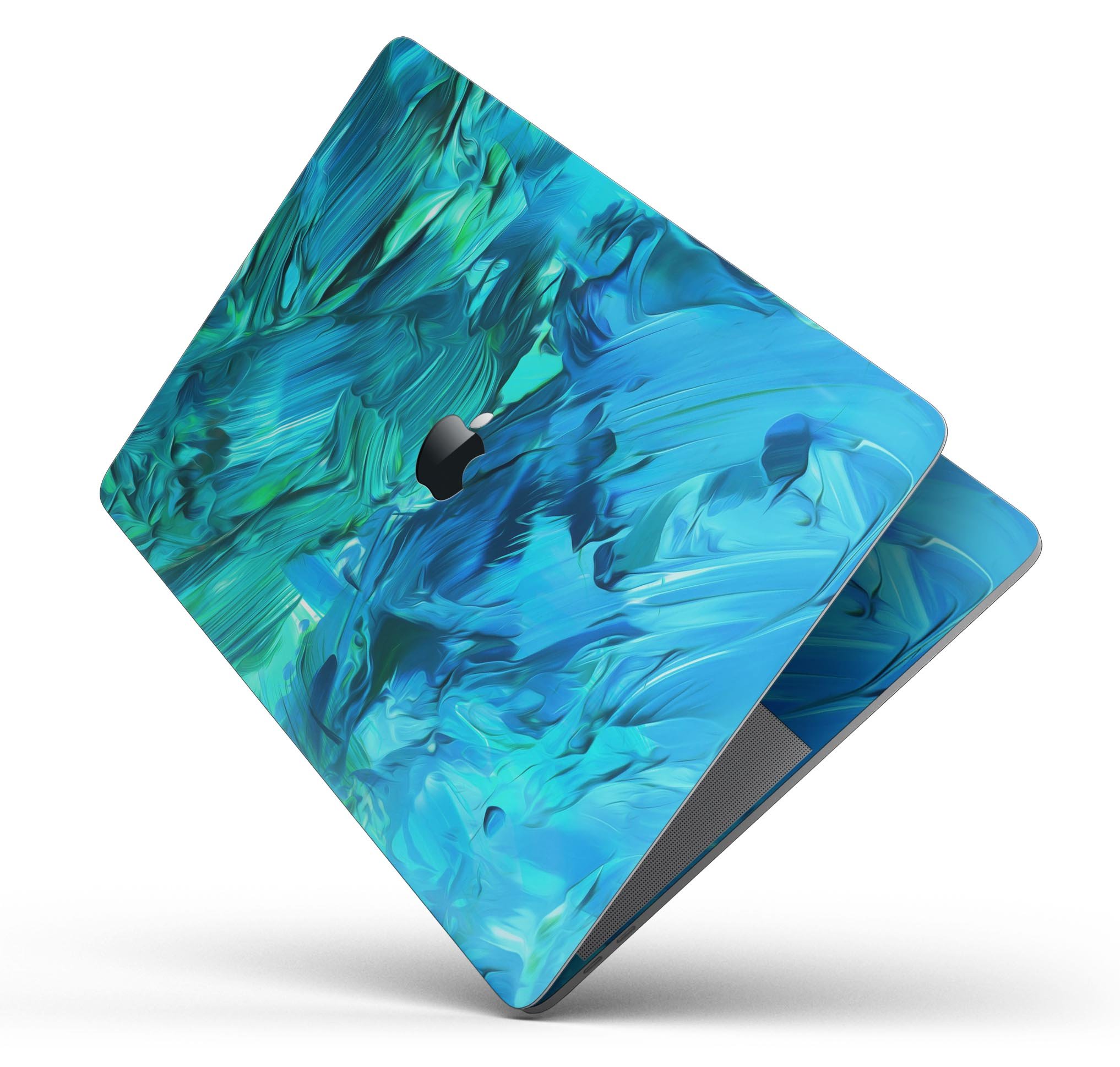 Blurred Abstract Flow V40 skin decal wrap kit for Apple MacBook, showcasing vibrant abstract design and premium vinyl material.