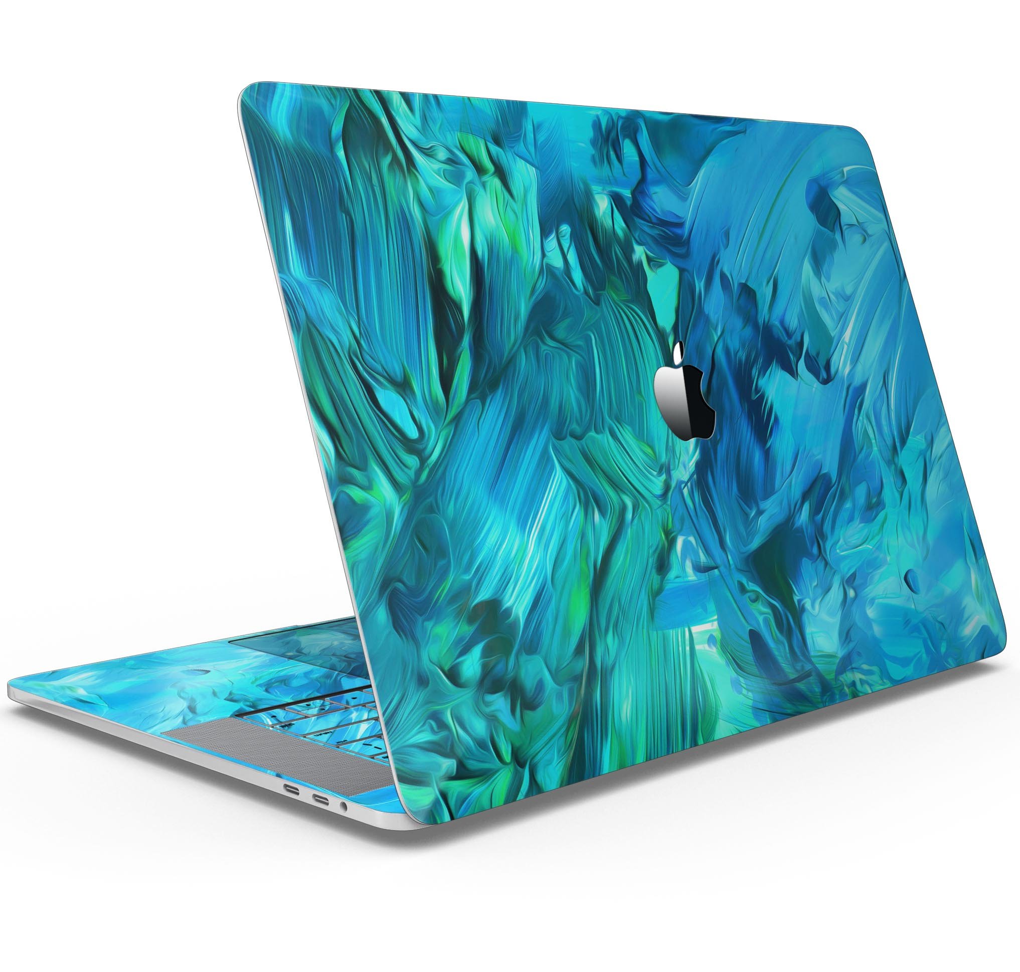 Blurred Abstract Flow V40 skin decal wrap kit for Apple MacBook, showcasing vibrant abstract design and premium vinyl material.