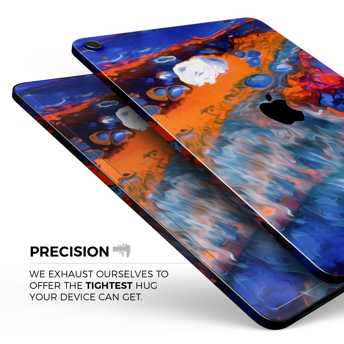 Blurred Abstract Flow V43 full body skin decal for Apple iPad, showcasing vibrant abstract design and premium 3M material.
