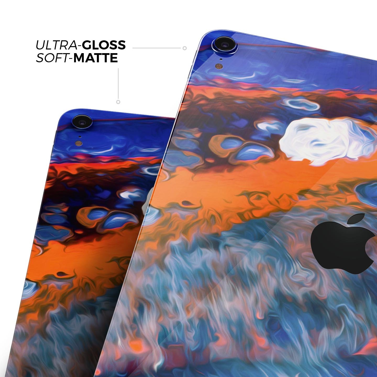 Blurred Abstract Flow V43 full body skin decal for Apple iPad, showcasing vibrant abstract design and premium 3M material.