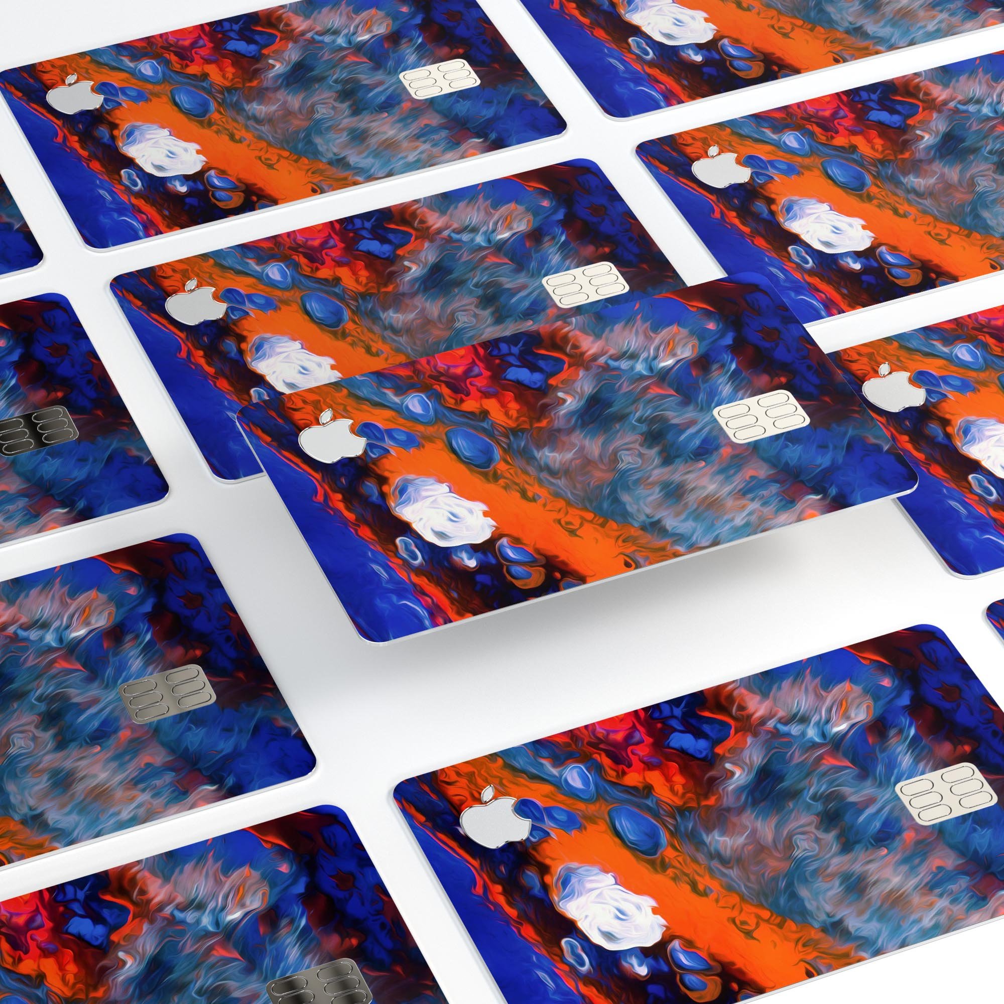 Blurred Abstract Flow V43 decal skin for Apple Card, showcasing a vibrant abstract design with premium vinyl finish.