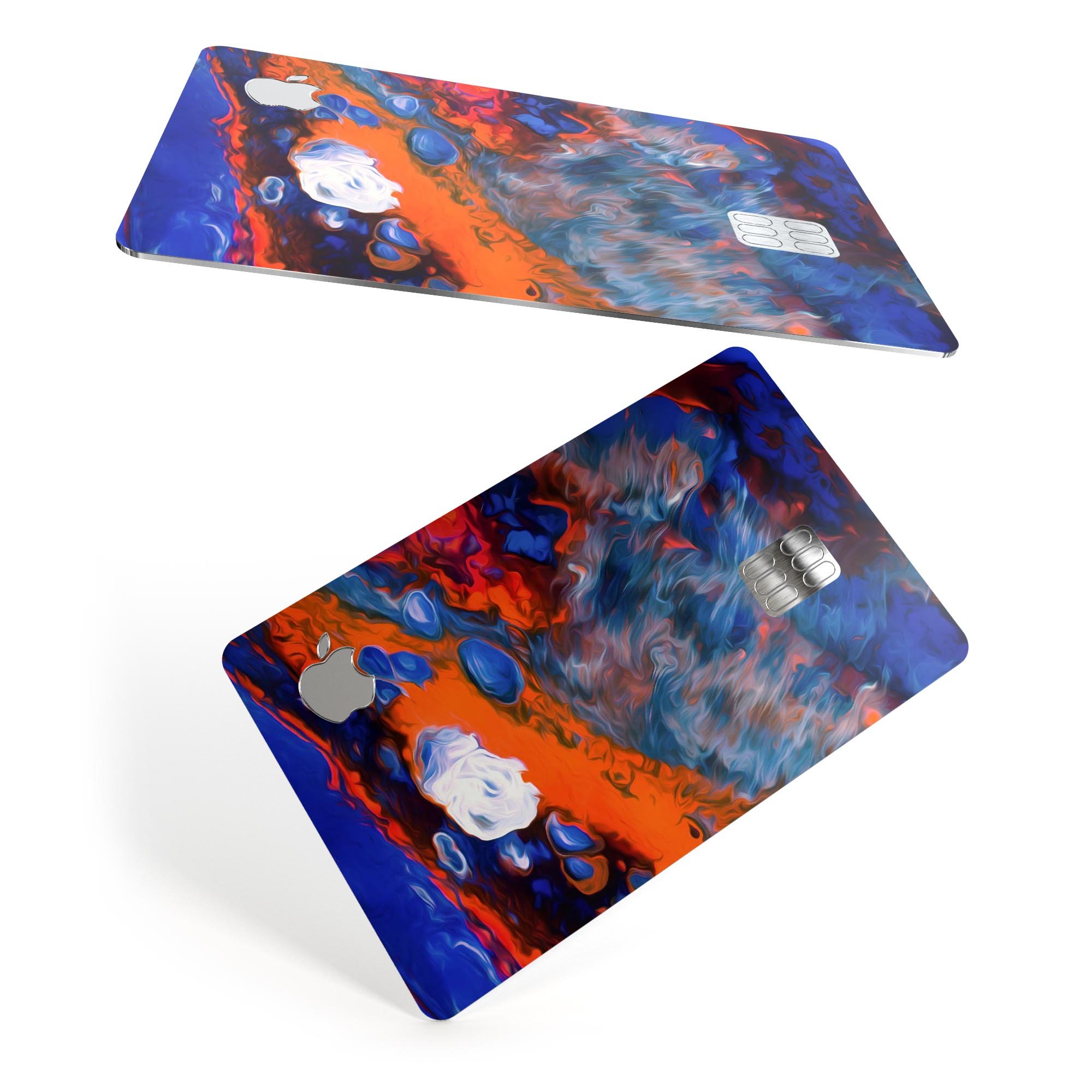 Blurred Abstract Flow V43 decal skin for Apple Card, showcasing a vibrant abstract design with premium vinyl finish.
