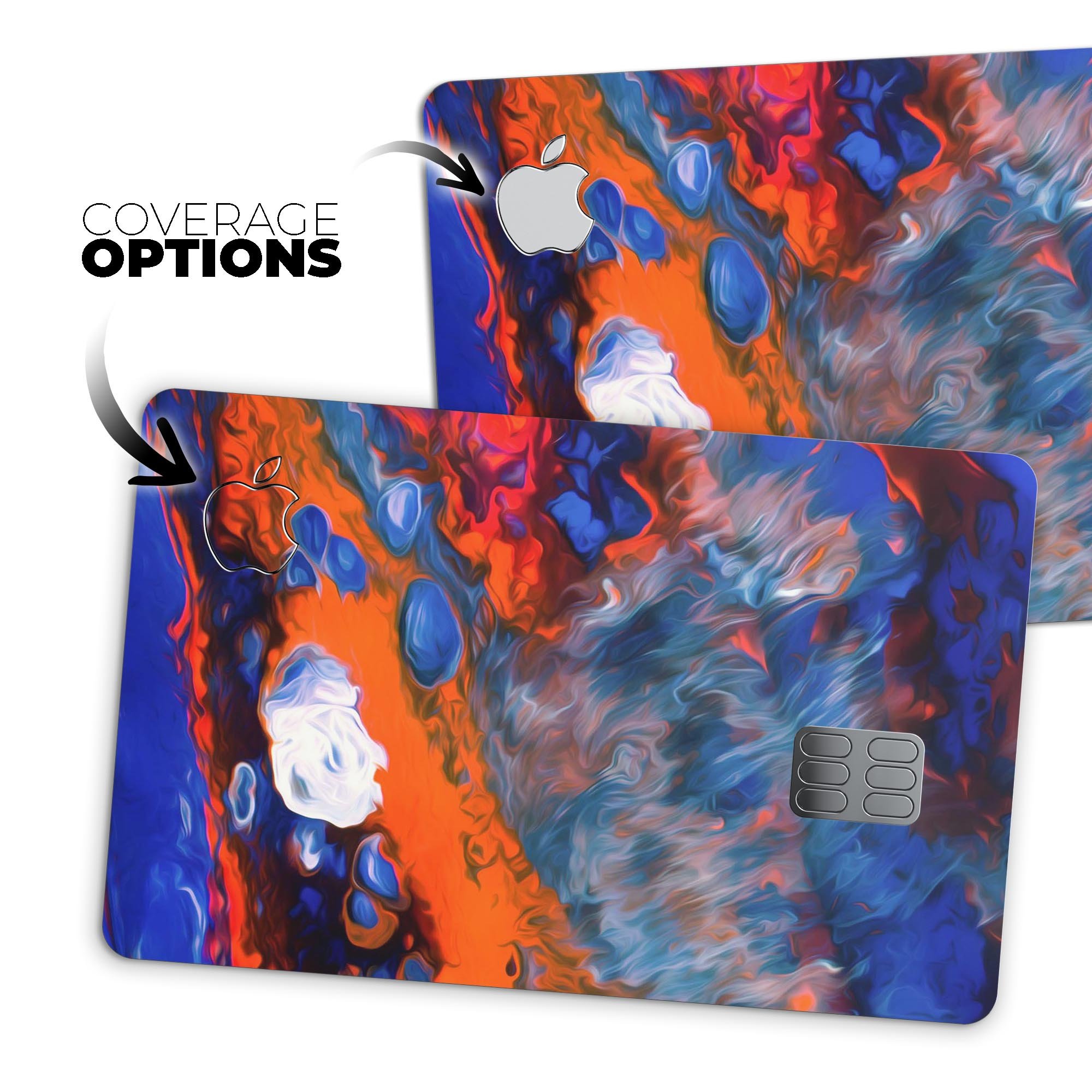 Blurred Abstract Flow V43 decal skin for Apple Card, showcasing a vibrant abstract design with premium vinyl finish.