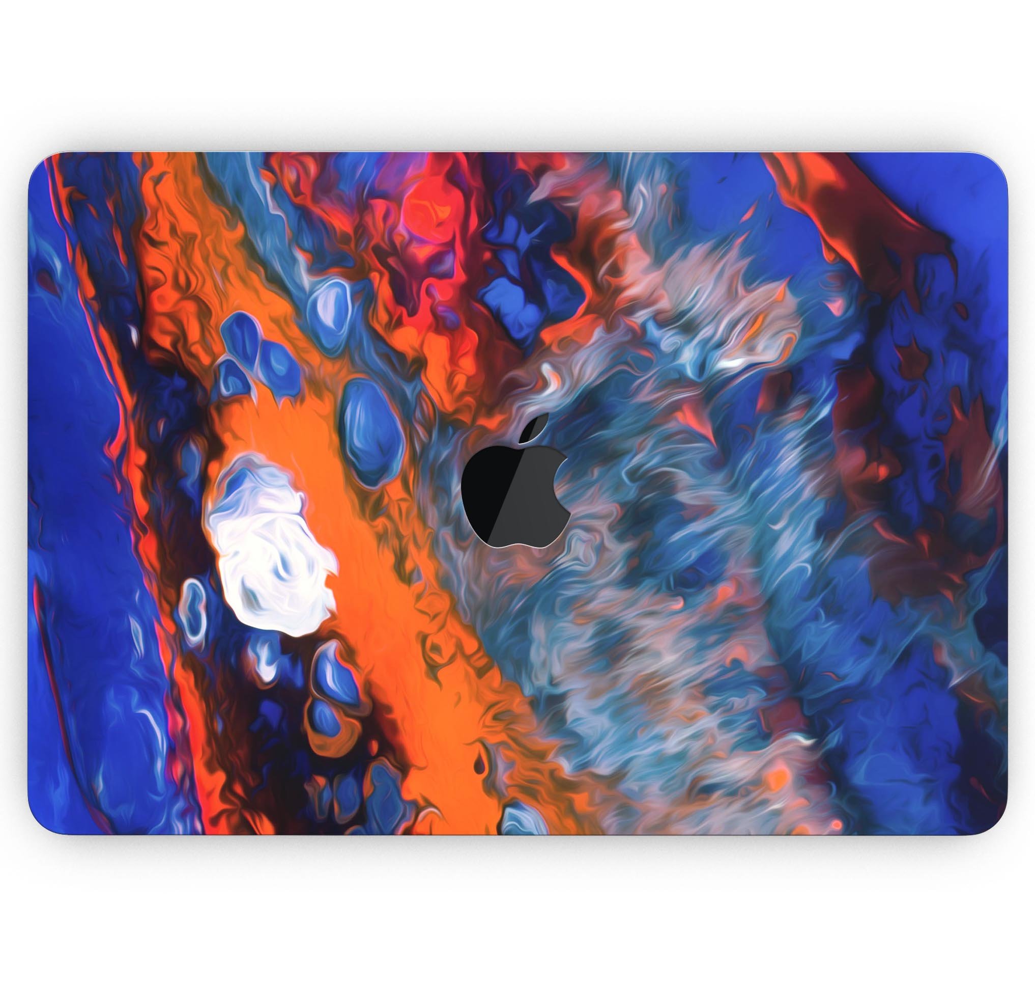 Blurred Abstract Flow V43 skin decal wrap kit for MacBook, showcasing a vibrant abstract design with a smooth finish.