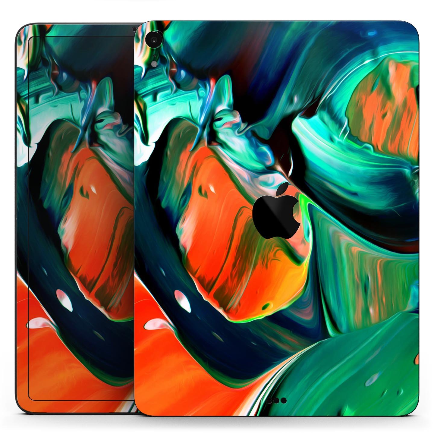 Blurred Abstract Flow V47 skin decal for Apple iPad, showcasing vibrant colors and a sleek design for full-body protection.