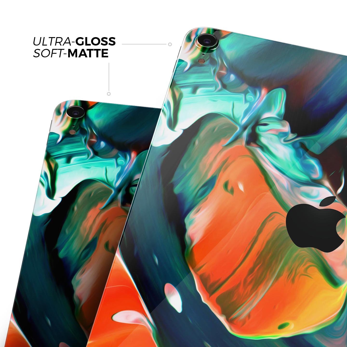 Blurred Abstract Flow V47 skin decal for Apple iPad, showcasing vibrant colors and a sleek design for full-body protection.