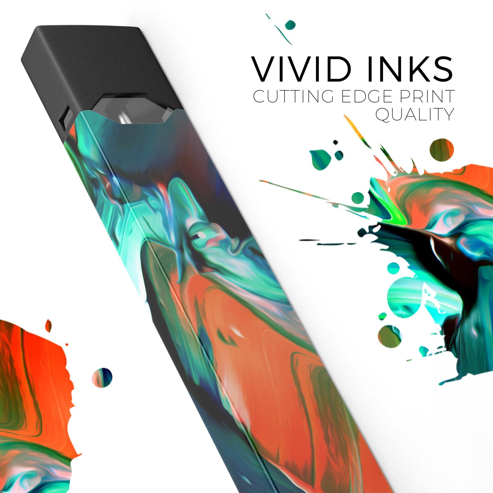 Blurred Abstract Flow V47 premium decal skin-wrap sticker designed for JUUL vaping device, showcasing vibrant abstract design.
