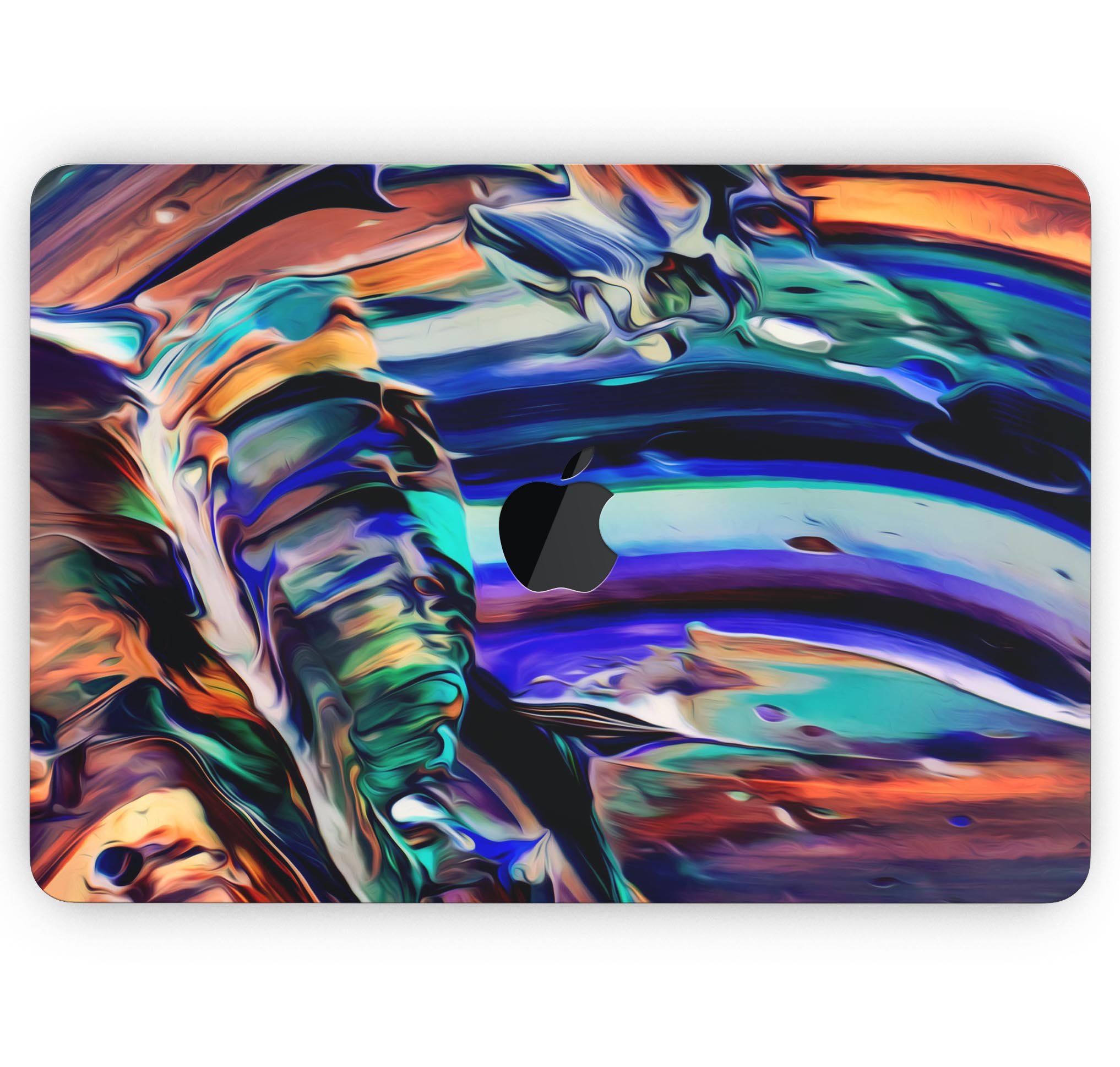 Blurred Abstract Flow V49 skin decal wrap kit for MacBook, showcasing a stylish abstract design with a soft-matte finish.
