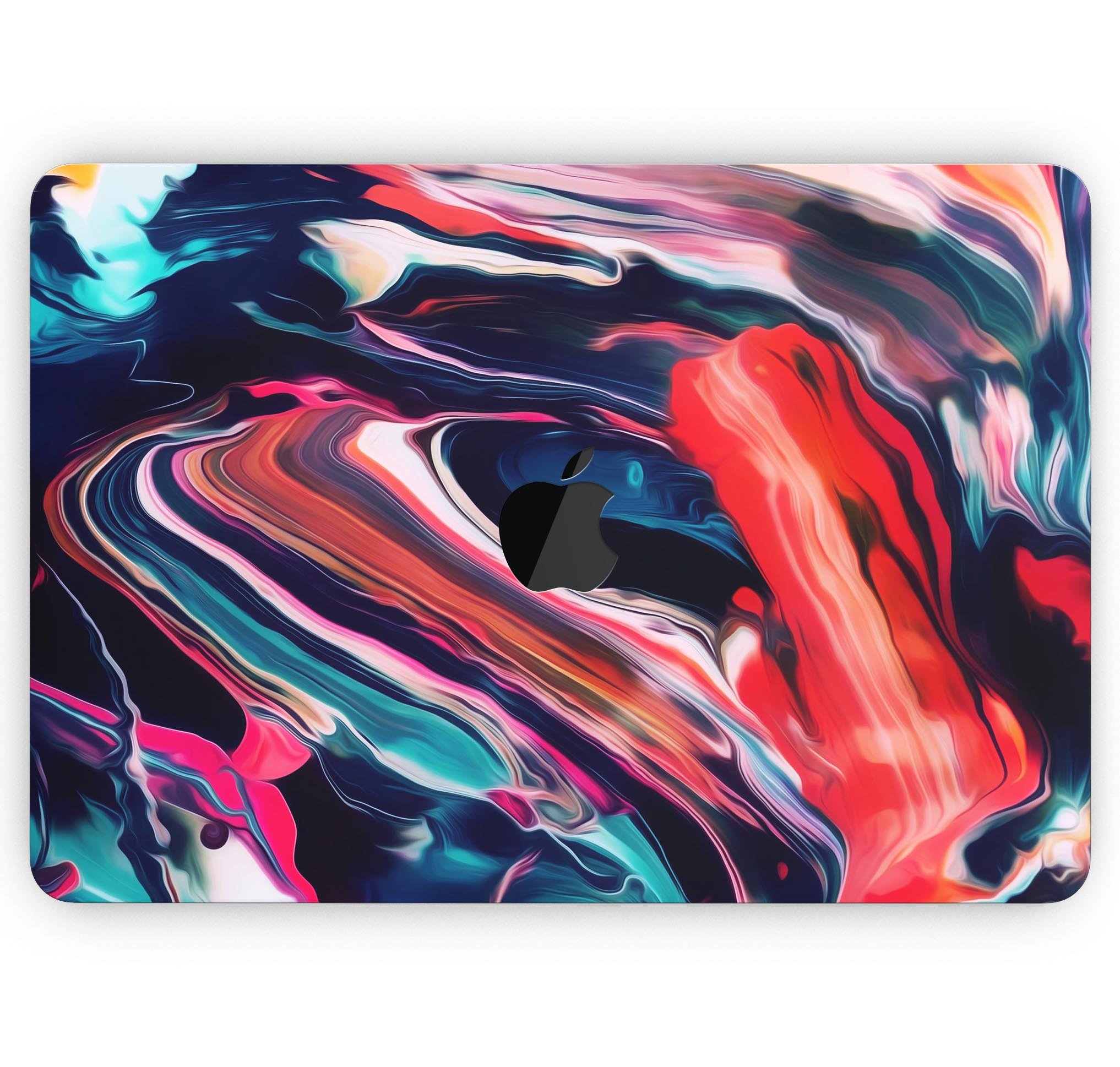 Blurred Abstract Flow V55 skin decal wrap kit for Apple MacBook, showcasing vibrant abstract design and premium vinyl material.