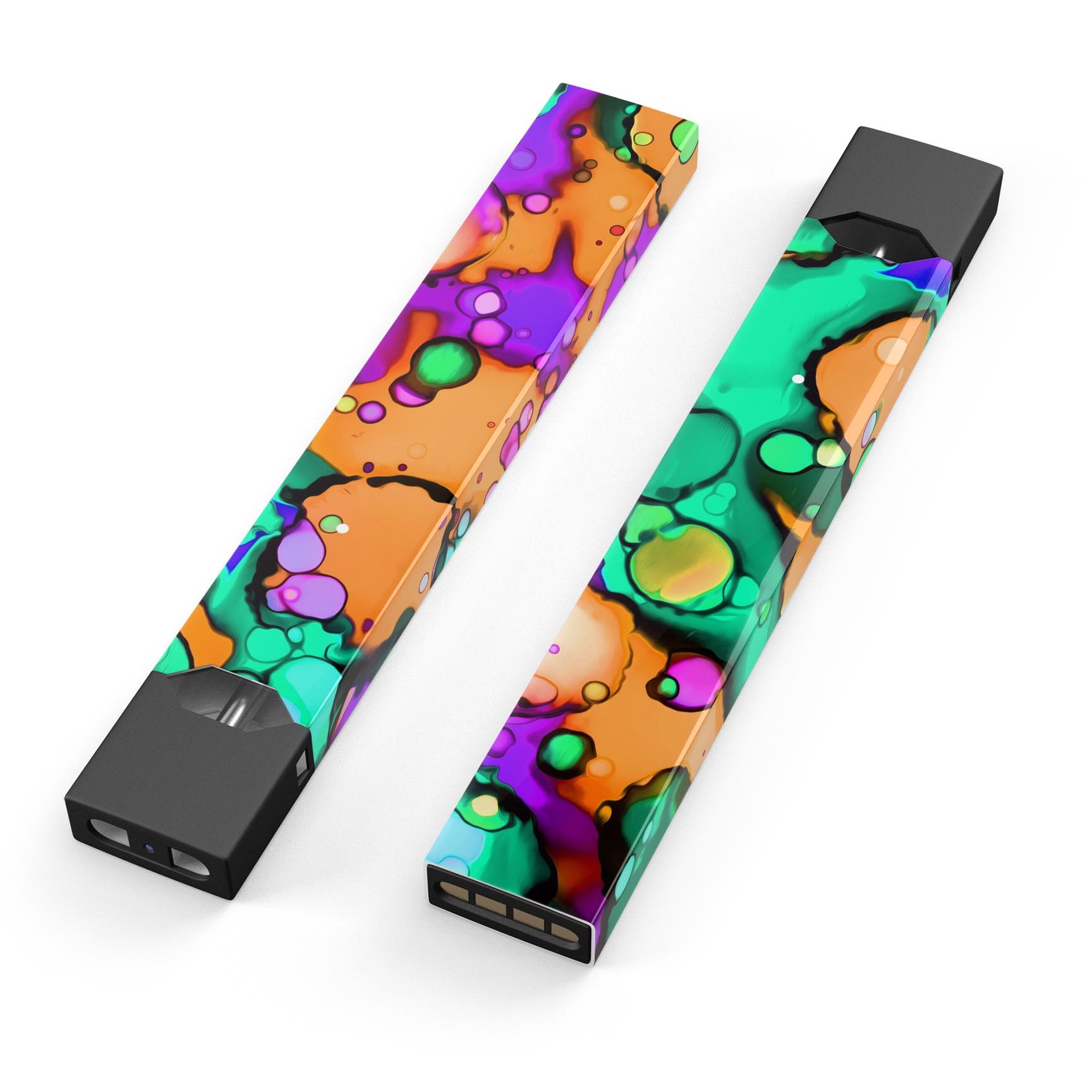 Blurred Abstract Flow V52 skin-wrap sticker designed for JUUL vaping device, showcasing a unique abstract design with vibrant colors.