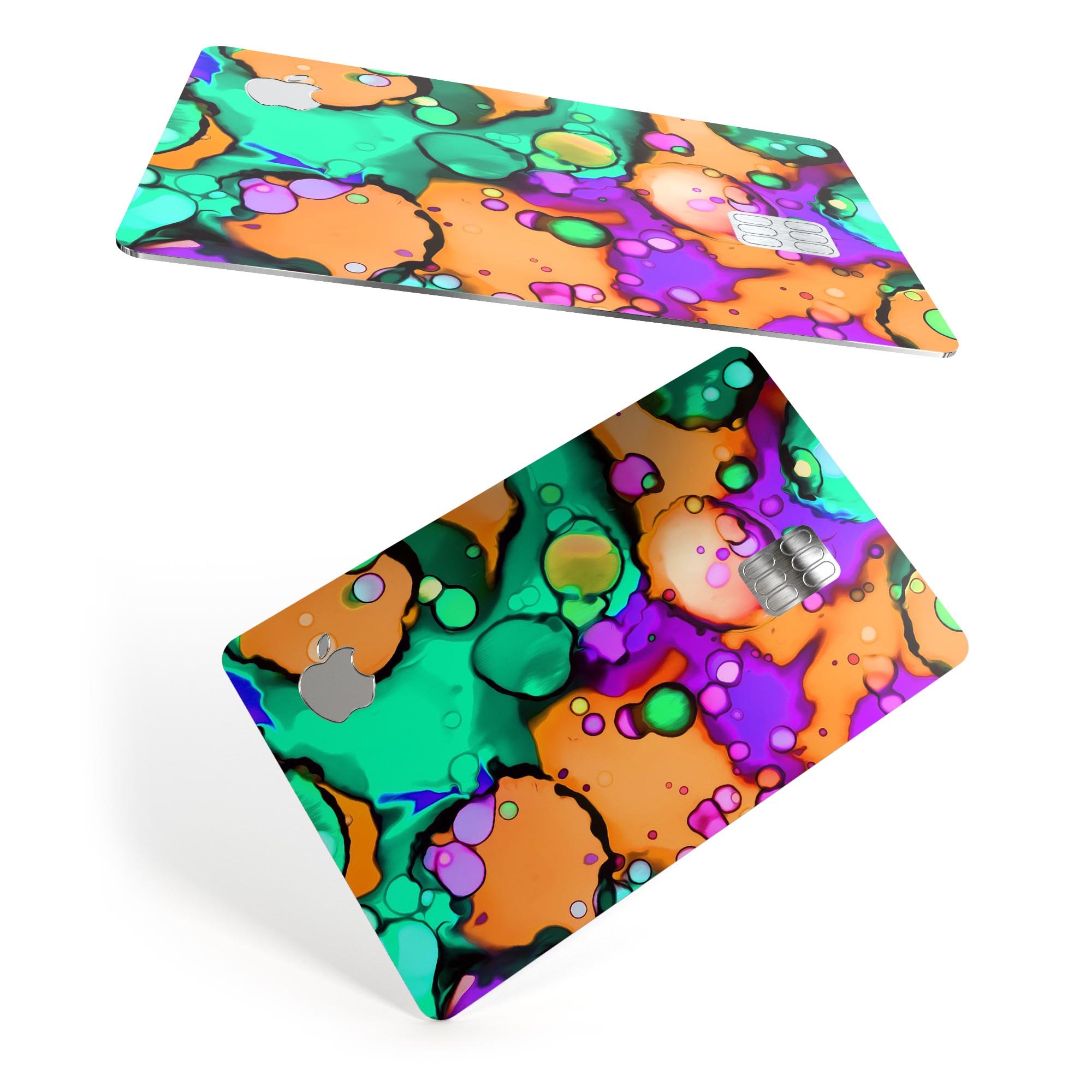 Blurred Abstract Flow V52 decal skin for Apple Card, showcasing a stylish design with premium vinyl material.