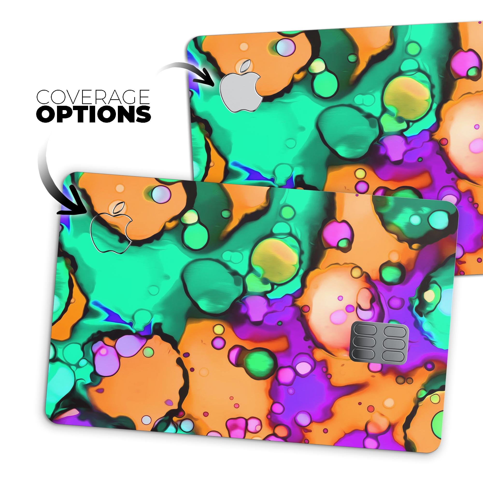 Blurred Abstract Flow V52 decal skin for Apple Card, showcasing a stylish design with premium vinyl material.