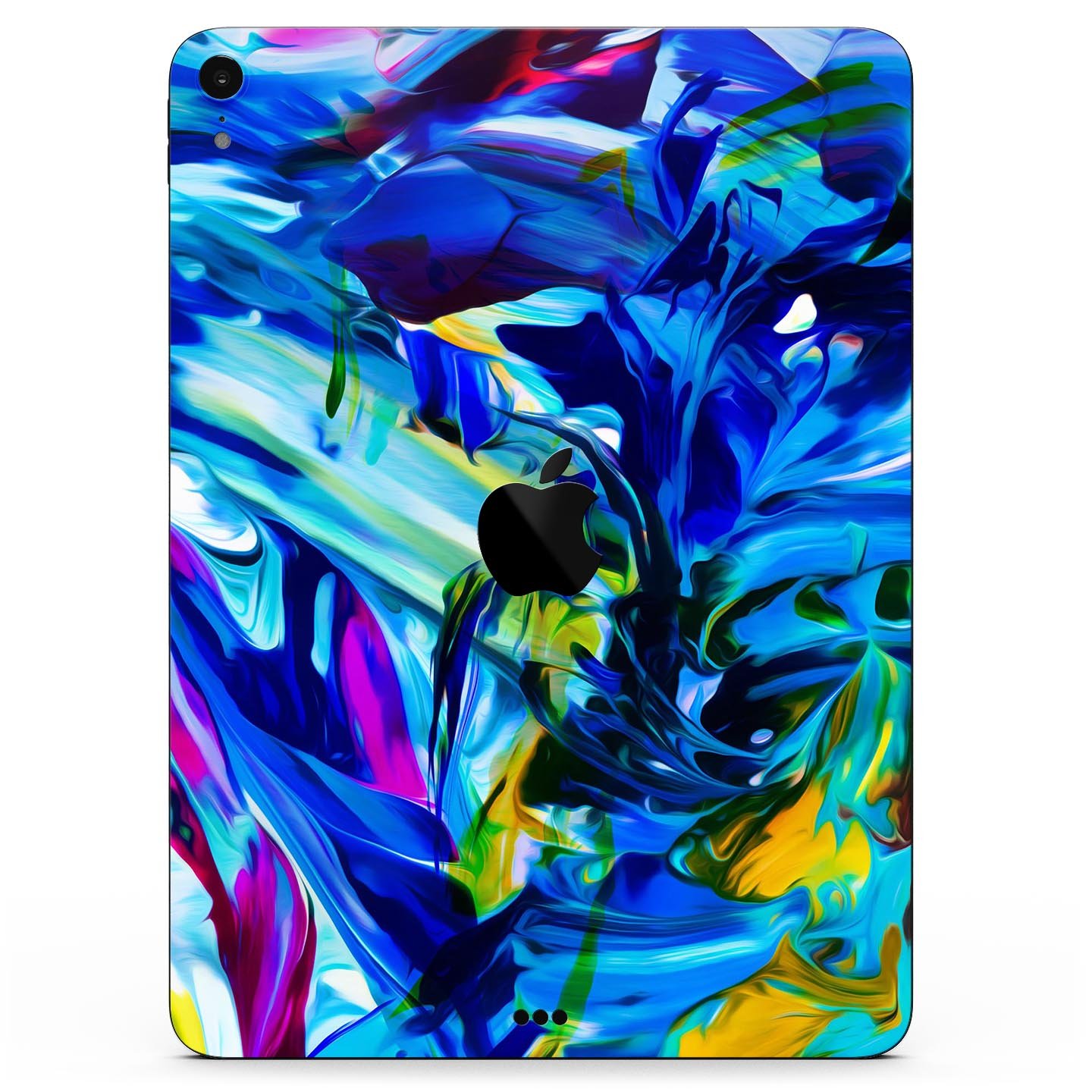 Blurred Abstract Flow V53 skin decal for Apple iPad, showcasing vibrant colors and a sleek design.