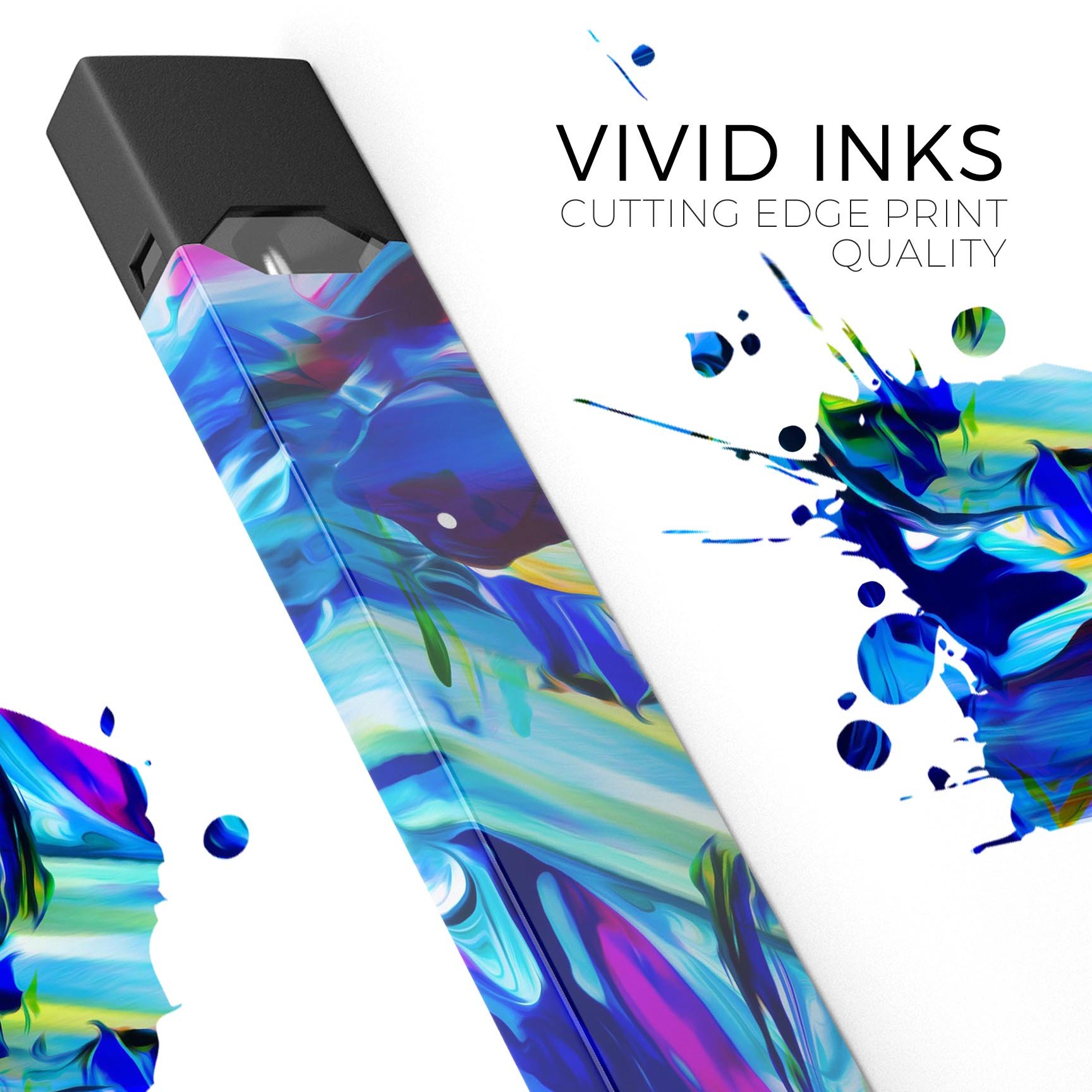 Blurred Abstract Flow V53 premium decal skin for JUUL device, showcasing vibrant abstract design and protective features.
