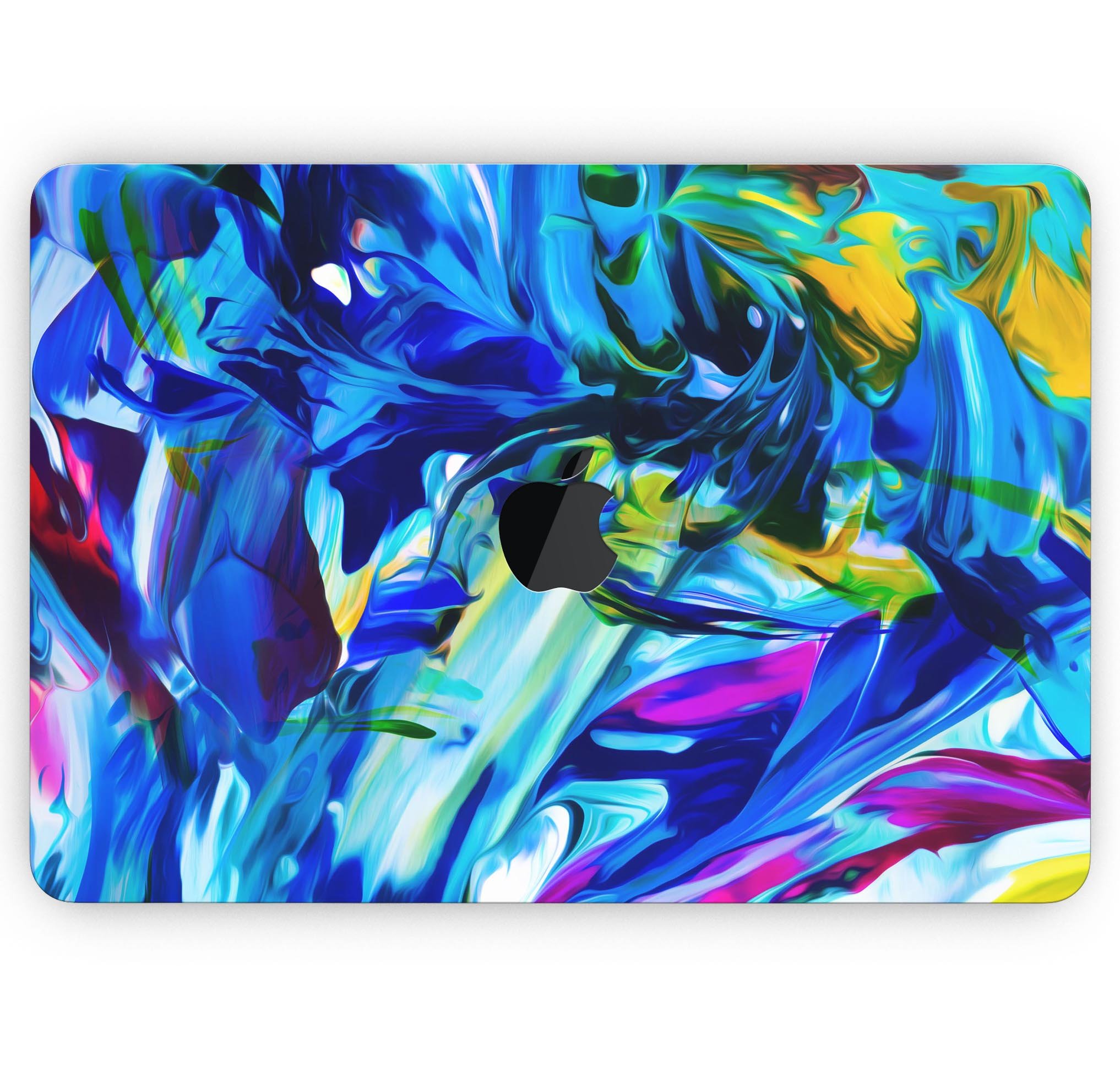 Blurred Abstract Flow V53 skin decal wrap kit for Apple MacBook, showcasing vibrant design and premium vinyl material.
