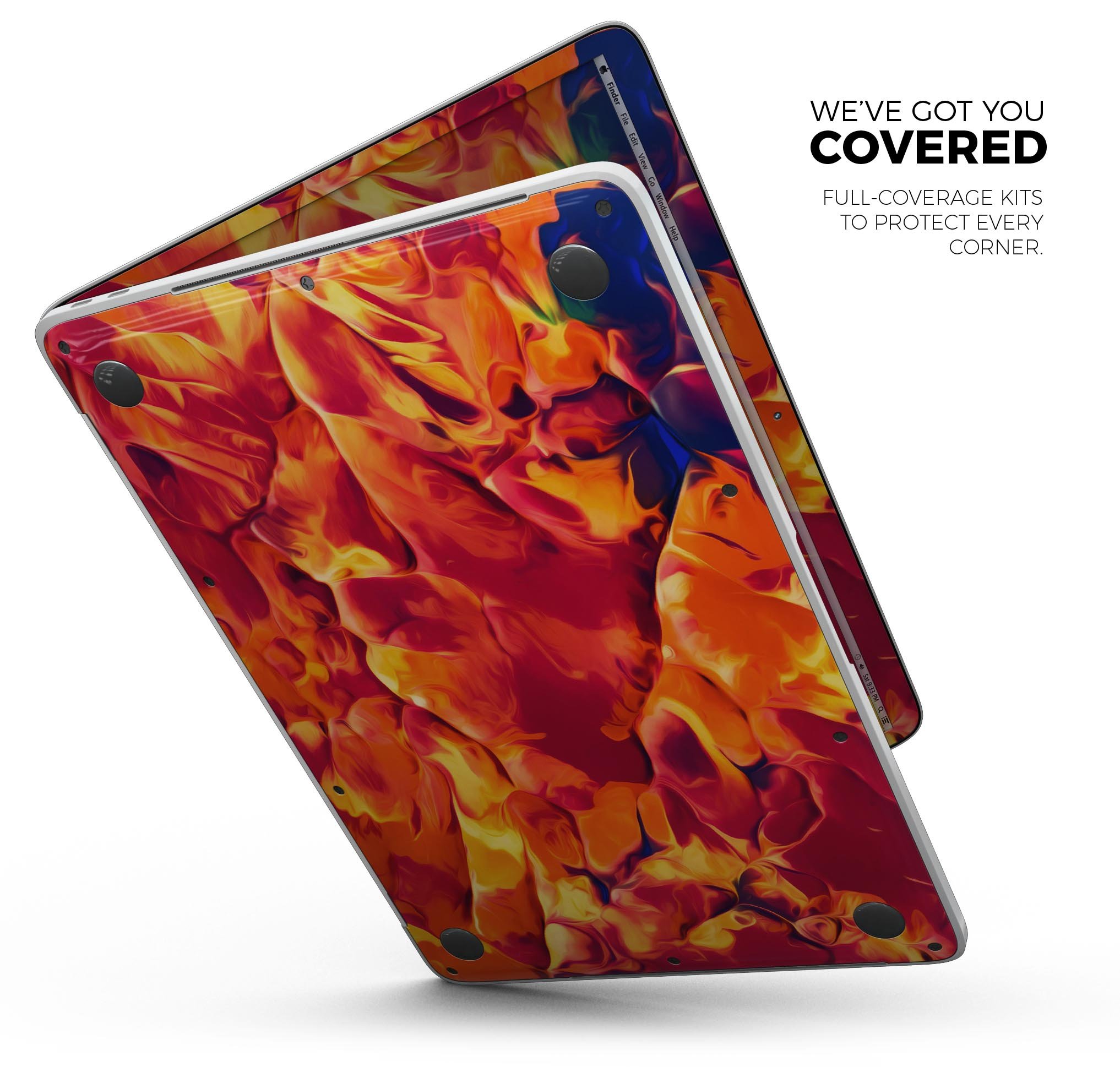 Blurred Abstract Flow V54 skin decal wrap kit for Apple MacBook, showcasing vibrant abstract design and premium vinyl material.