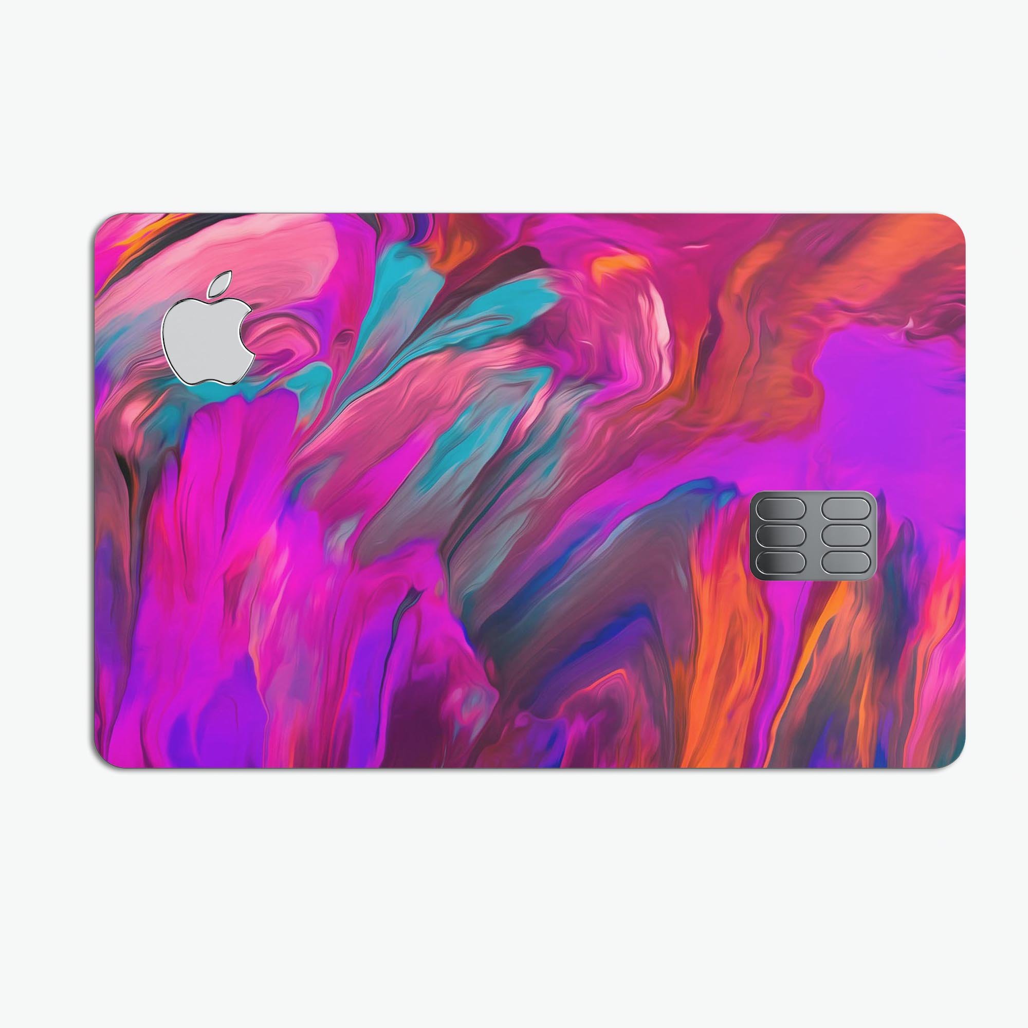 Blurred Abstract Flow V56 decal skin for Apple Card, showcasing a vibrant abstract design with premium vinyl finish.