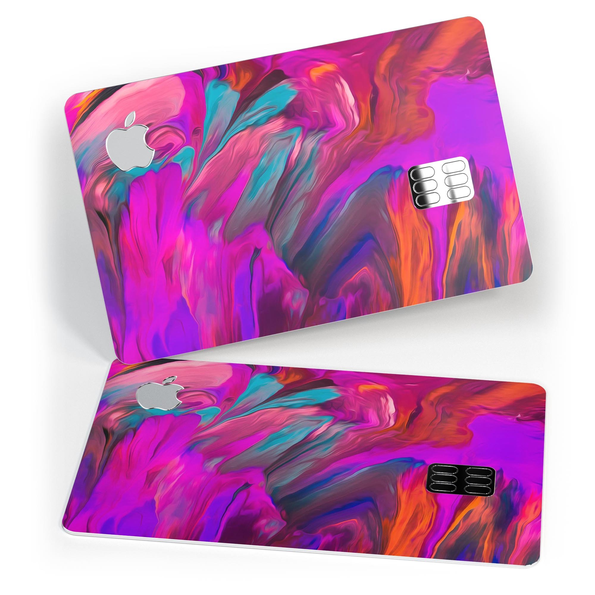 Blurred Abstract Flow V56 decal skin for Apple Card, showcasing a vibrant abstract design with premium vinyl finish.