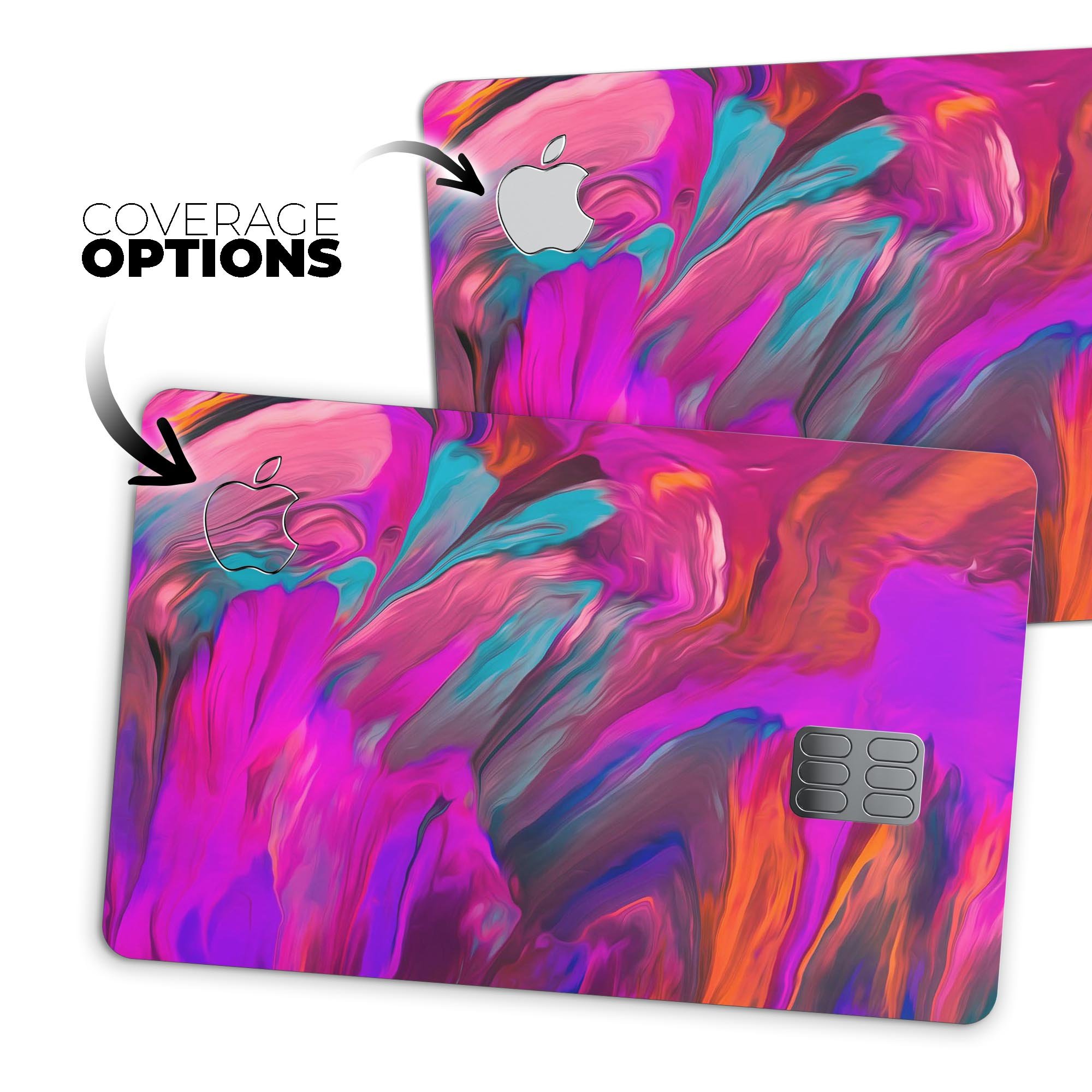 Blurred Abstract Flow V56 decal skin for Apple Card, showcasing a vibrant abstract design with premium vinyl finish.