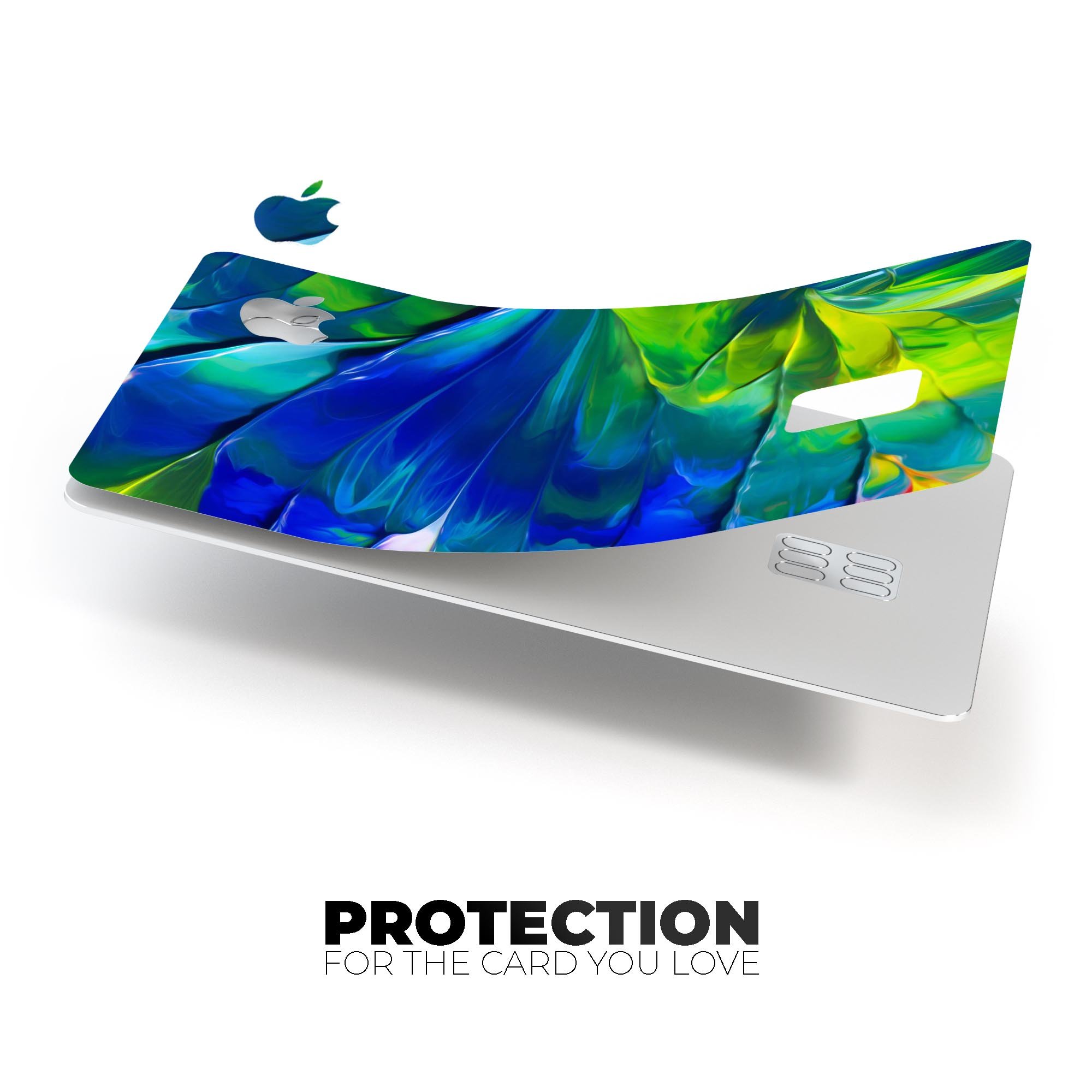 Blurred Abstract Flow V58 skin decal for Apple Card, showcasing a vibrant abstract design with premium vinyl finish.