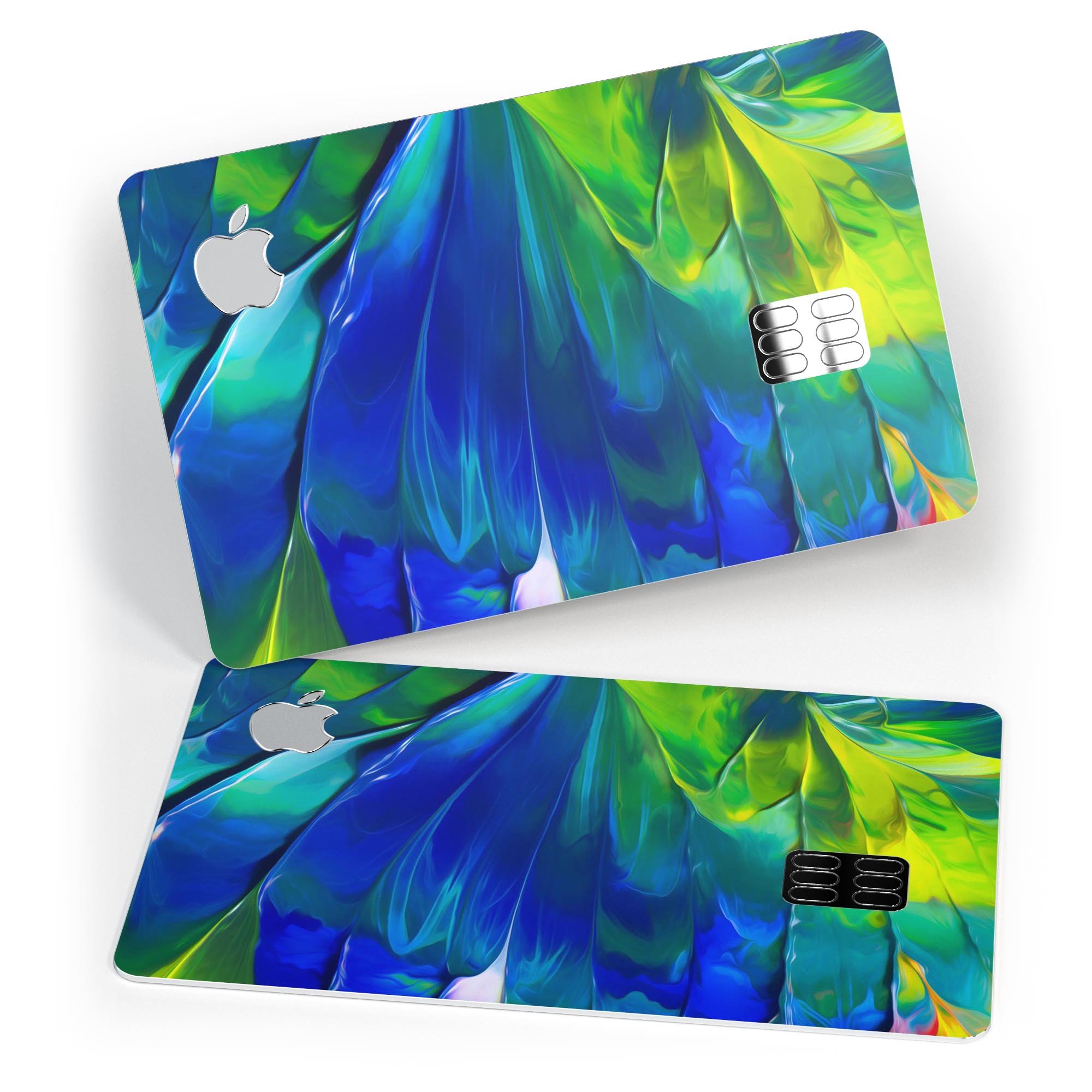 Blurred Abstract Flow V58 skin decal for Apple Card, showcasing a vibrant abstract design with premium vinyl finish.
