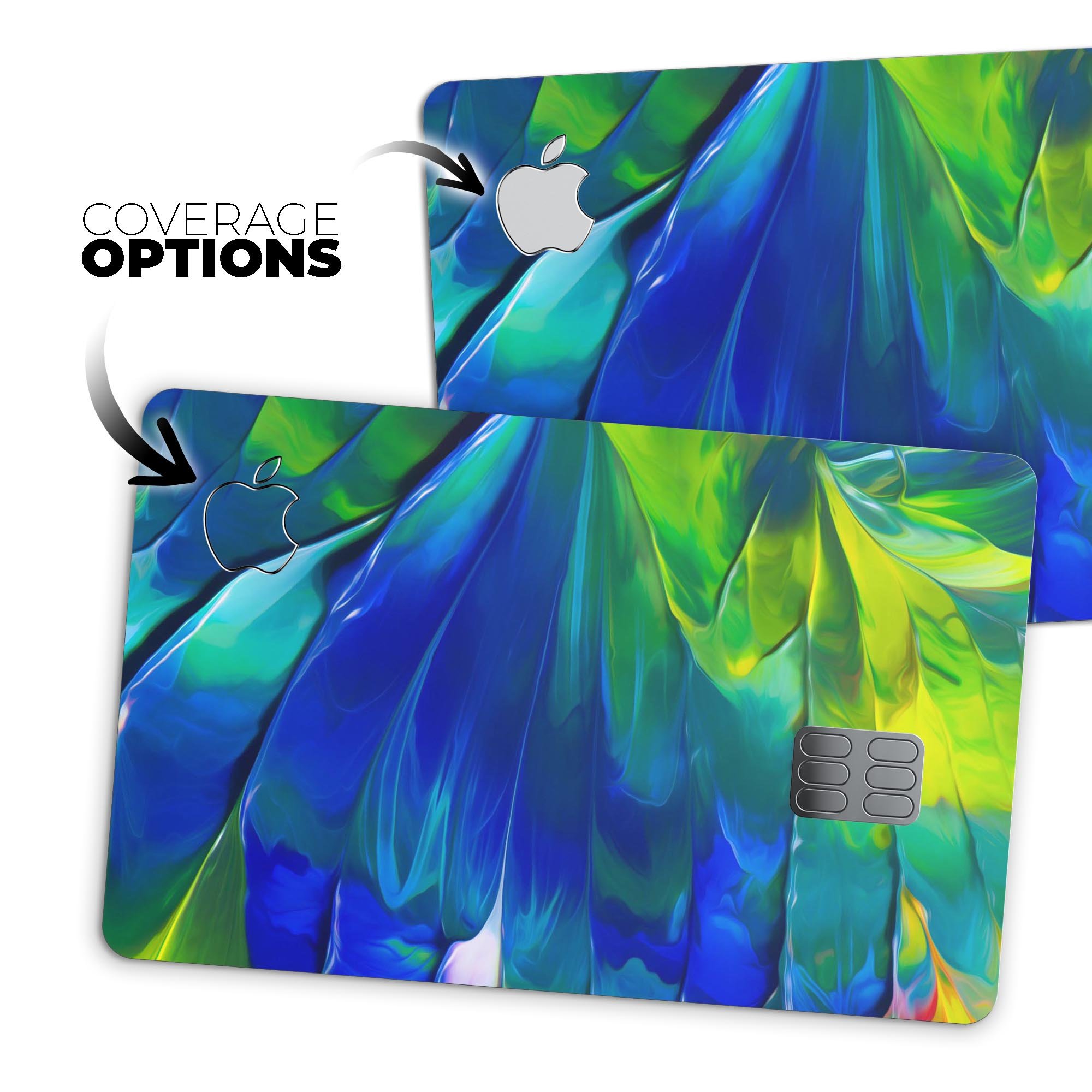 Blurred Abstract Flow V58 skin decal for Apple Card, showcasing a vibrant abstract design with premium vinyl finish.