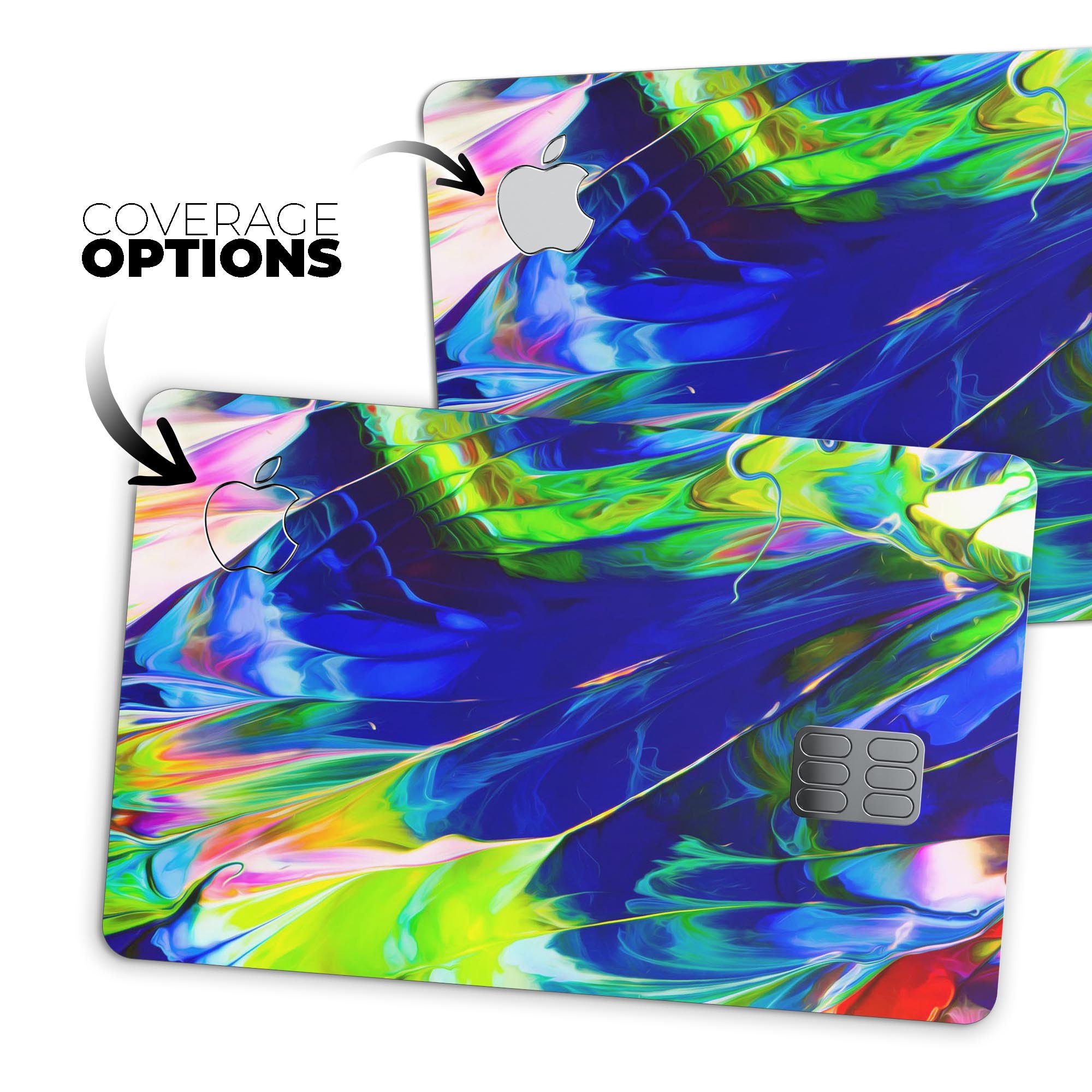 Blurred Abstract Flow V6 decal skin for Apple Card, showcasing a stylish design with premium vinyl material.