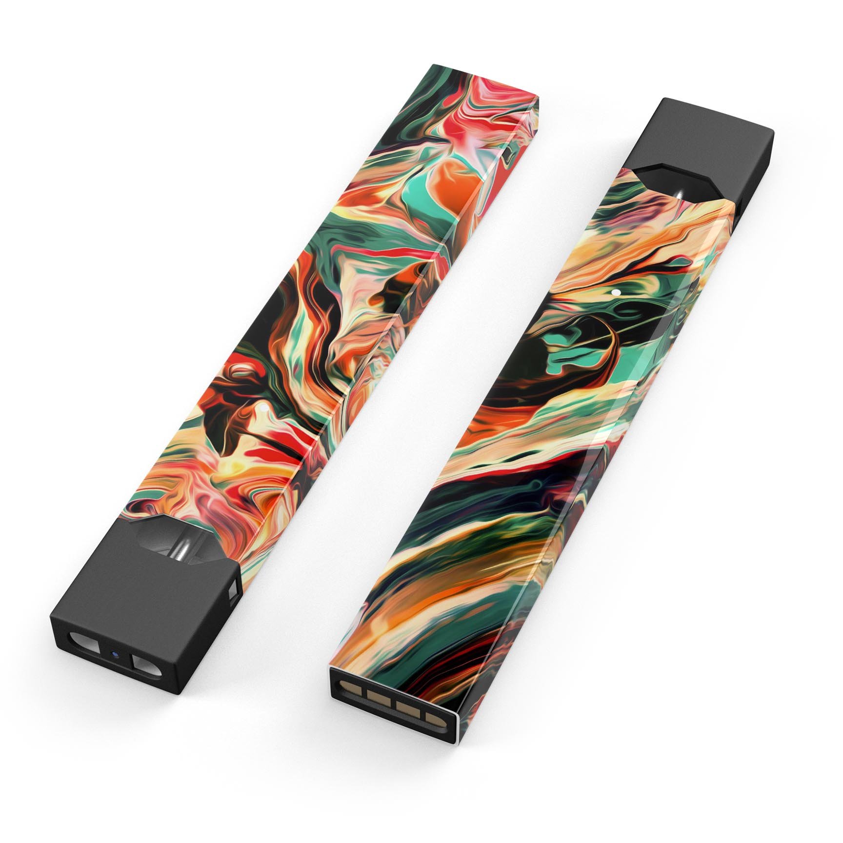 Blurred Abstract Flow V60 skin-wrap sticker designed for JUUL vaping device, showcasing vibrant abstract design and premium quality.