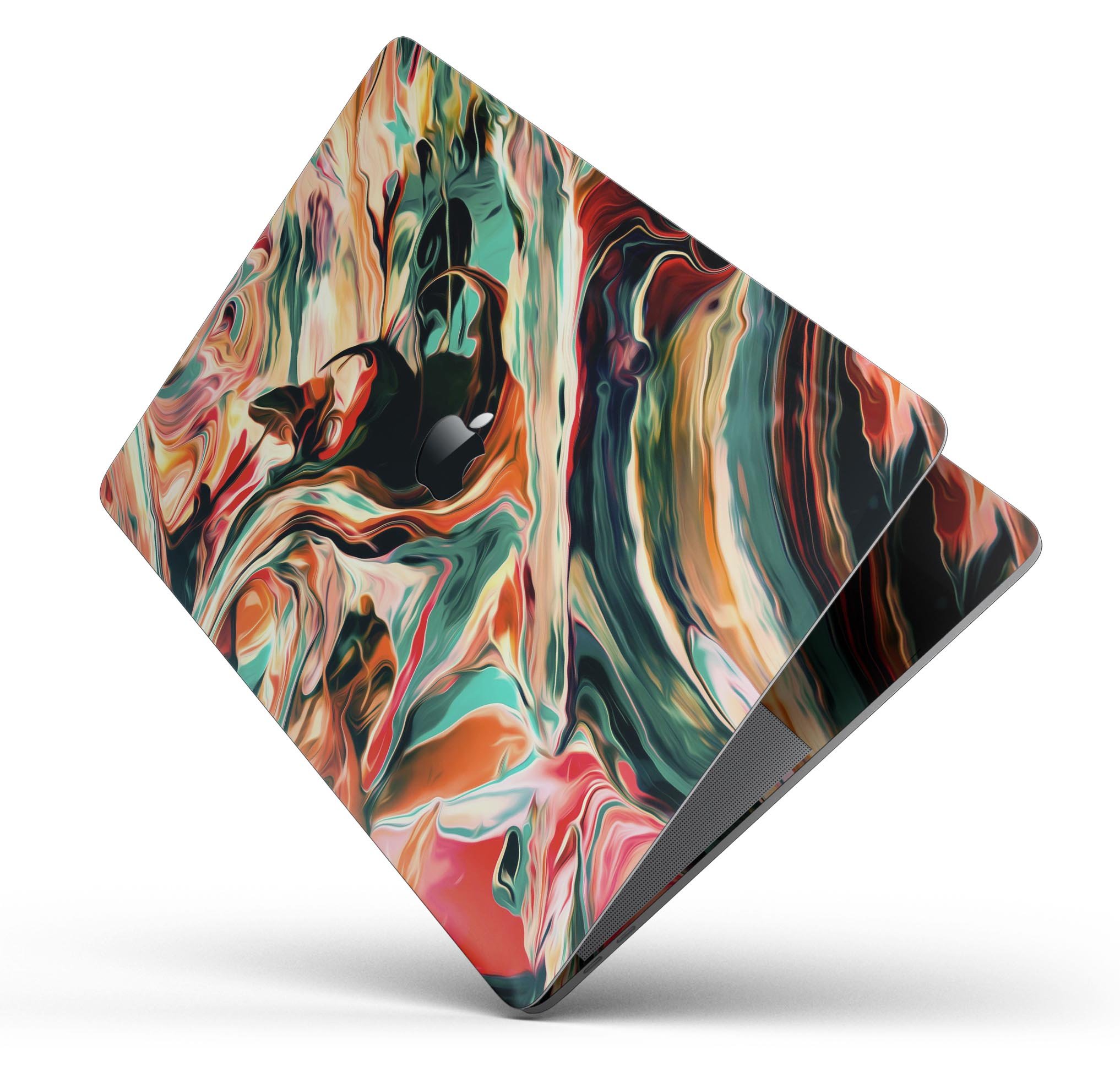 Blurred Abstract Flow V60 skin decal wrap kit for Apple MacBook, showcasing vibrant design and premium vinyl material.