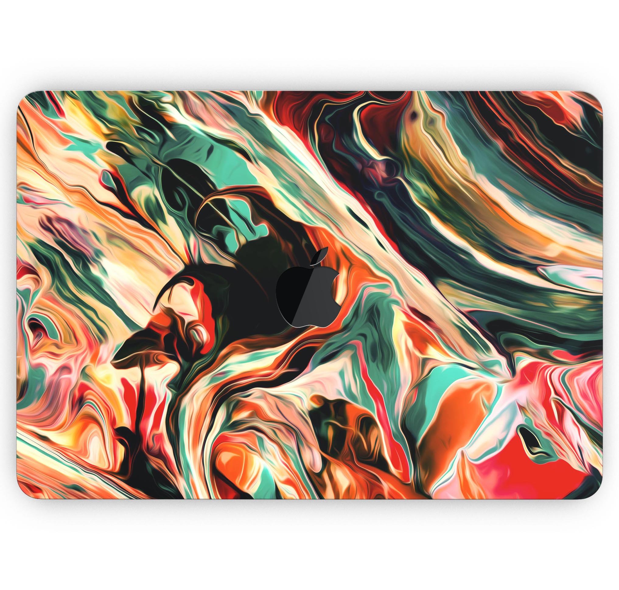 Blurred Abstract Flow V60 skin decal wrap kit for Apple MacBook, showcasing vibrant design and premium vinyl material.
