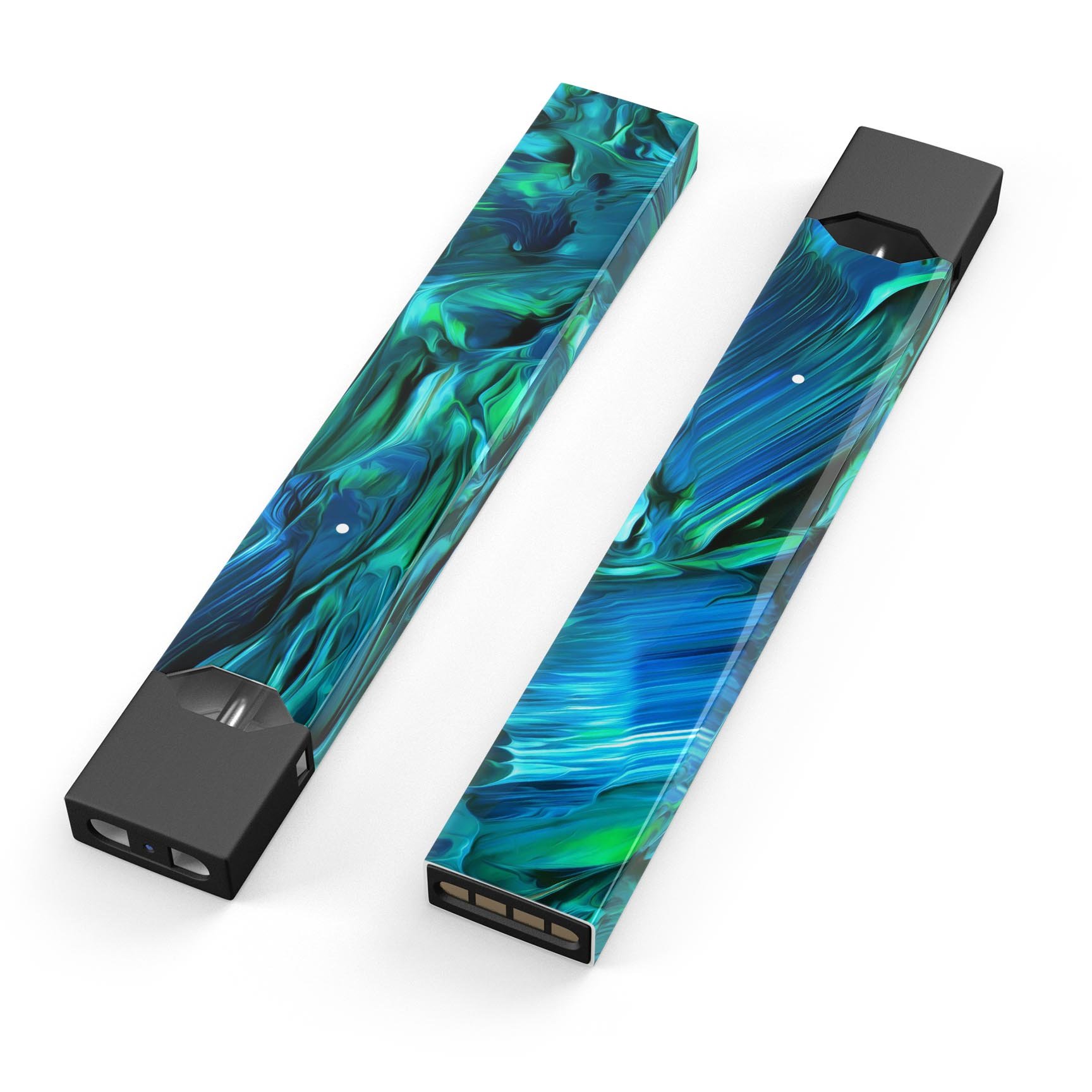 Blurred Abstract Flow V8 skin-wrap sticker designed for JUUL vaping device, showcasing vibrant abstract design and protective features.