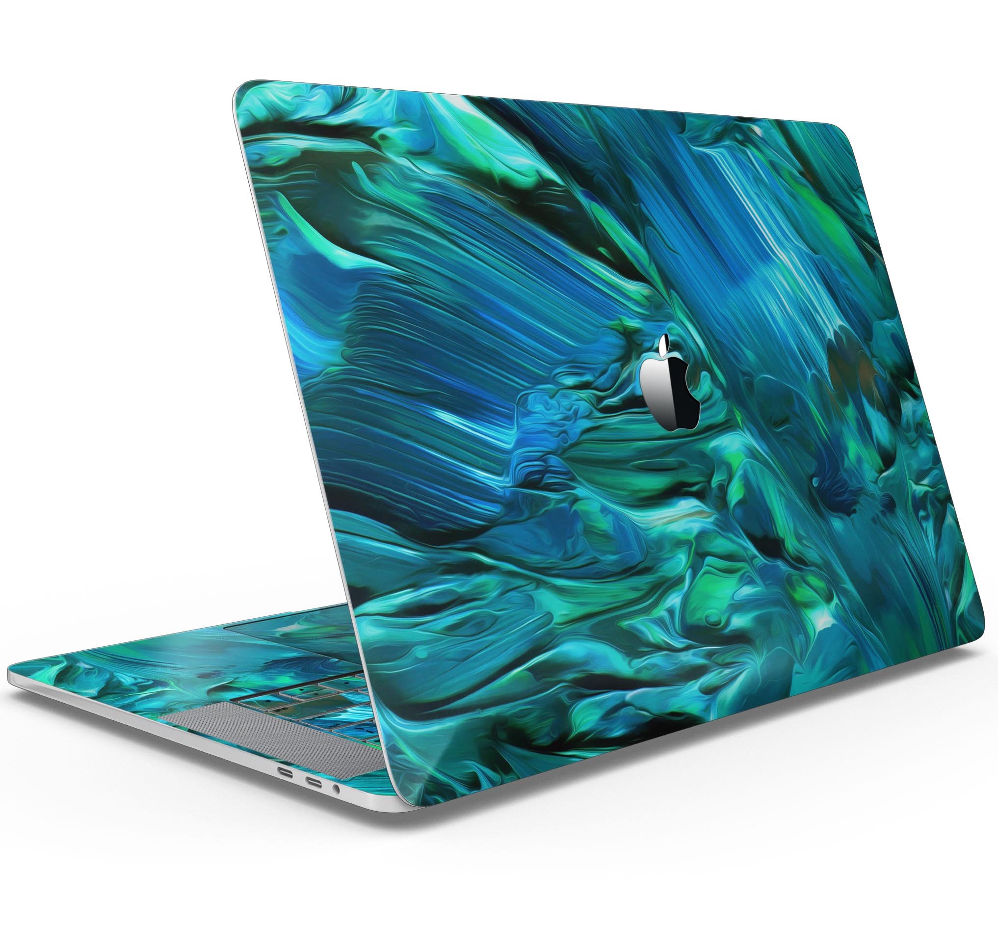 Blurred Abstract Flow V8 skin decal wrap kit for Apple MacBook, showcasing vibrant abstract design and premium vinyl material.