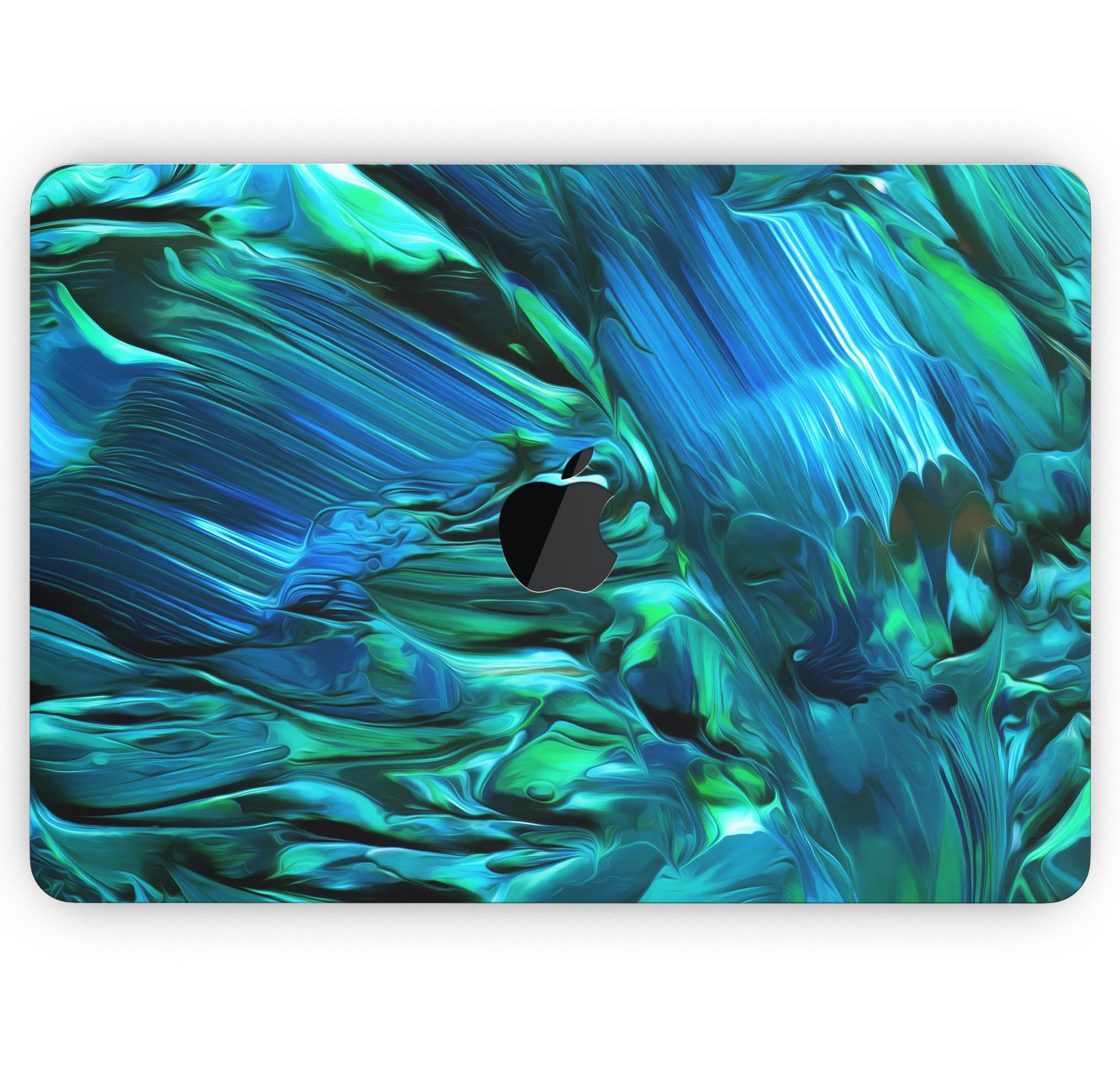 Blurred Abstract Flow V8 skin decal wrap kit for Apple MacBook, showcasing vibrant abstract design and premium vinyl material.
